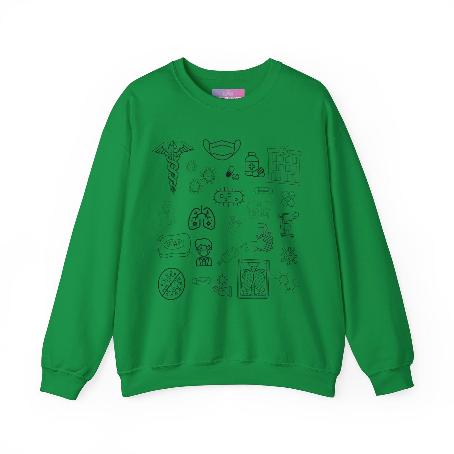 Infectious Disease Doodle Drawing Sweatshirt, Gift for ID Doctor, Microbiology, Epidemiology, Public Health, ID Specialist
