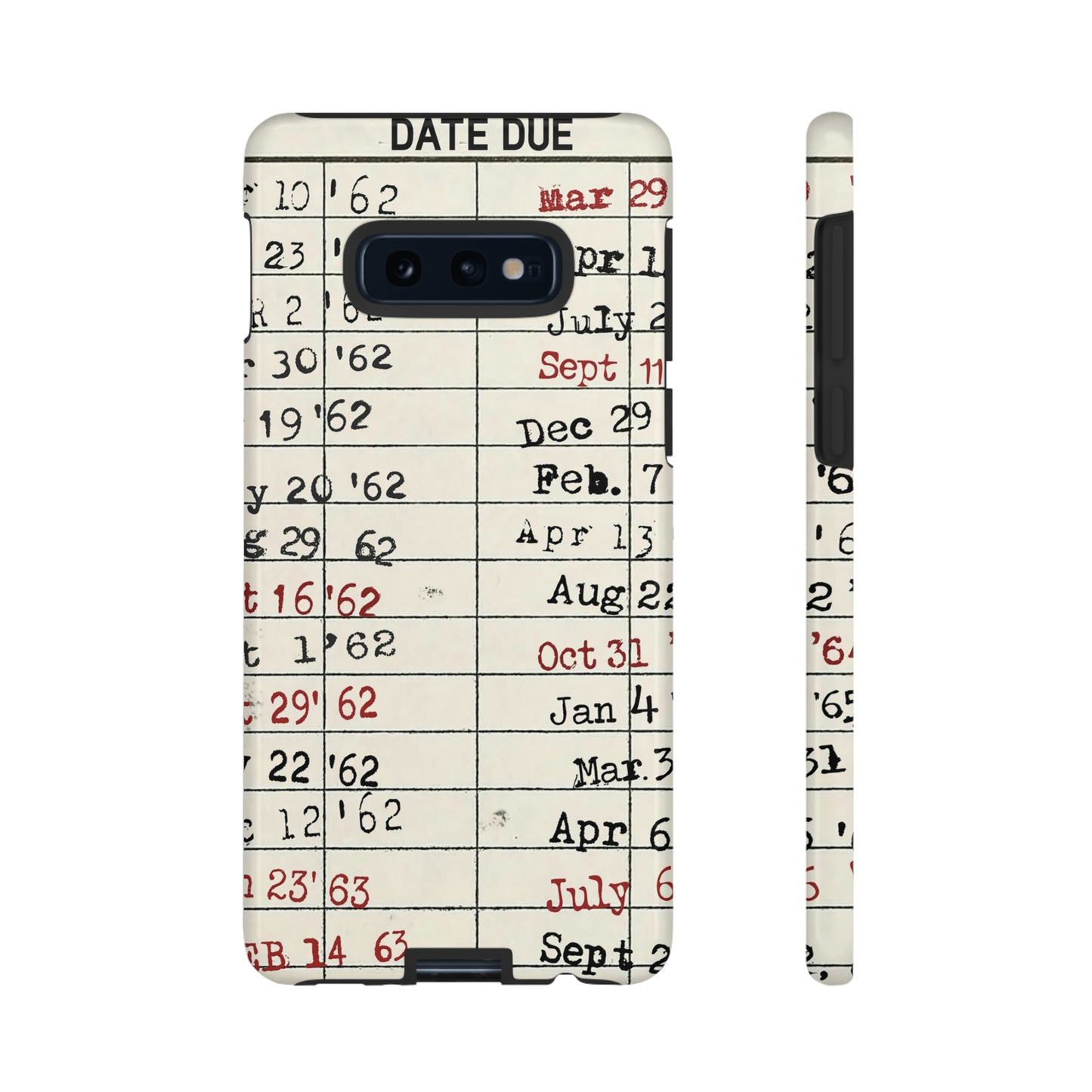 Vintage Library Due Date Card Tough Cases for Mobile Phones