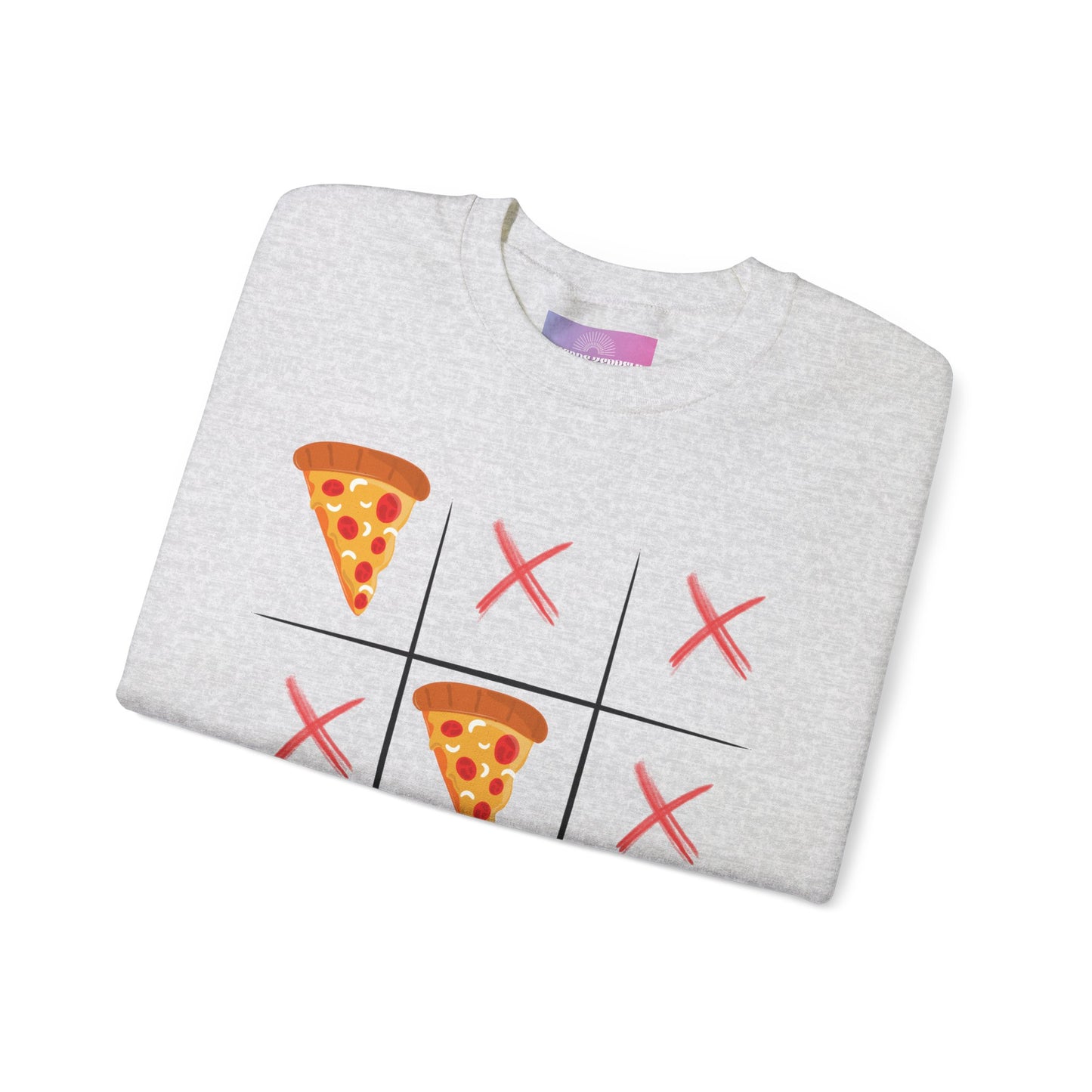 Valentines Day Pizza Slice Sweatshirt, Tic-Tac-Toe Valentines Day Crewneck Sweater, Funny Valentines Day, Gift for her, pizza lovers gift
