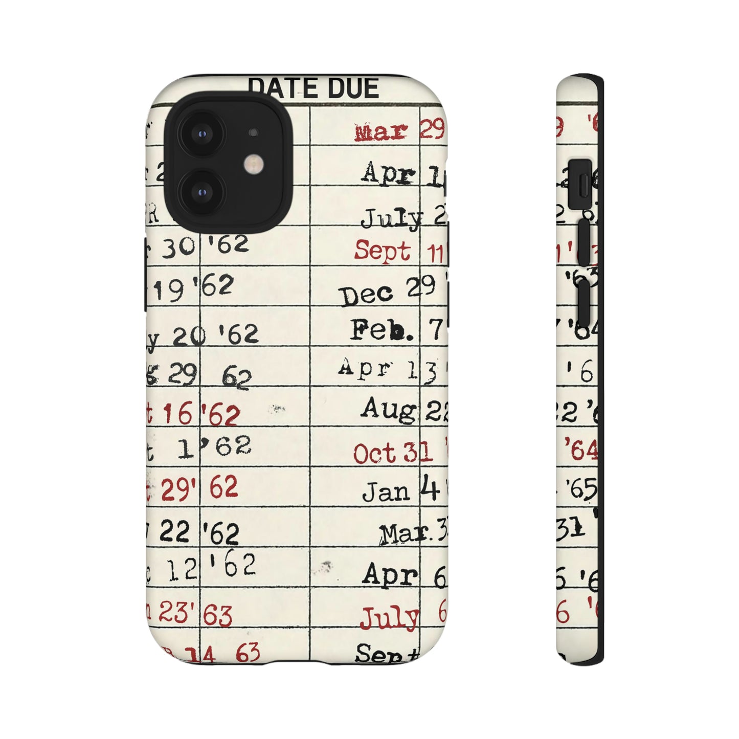 Vintage Library Due Date Card Tough Cases for Mobile Phones