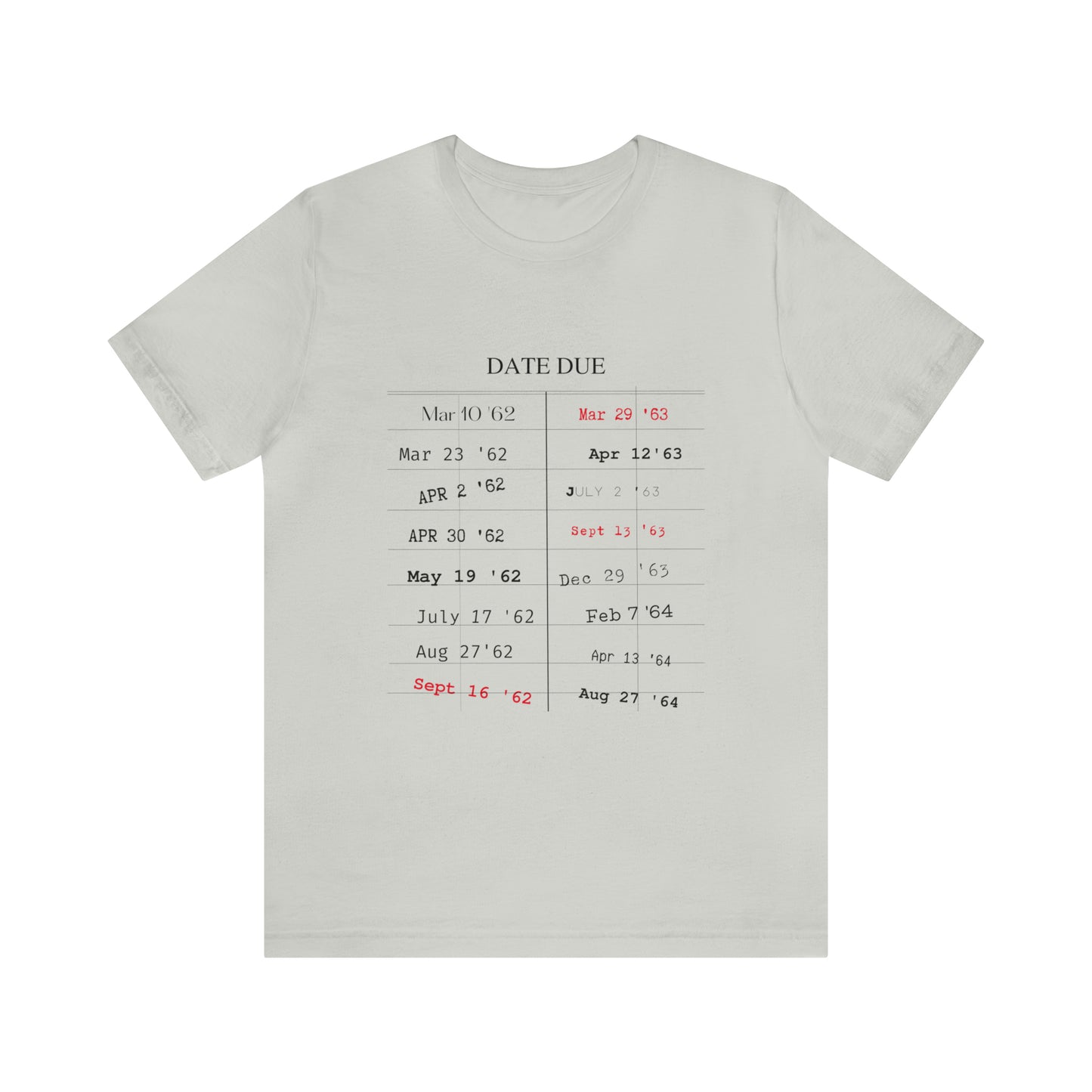 Date Due Library Checkout Overdue Teacher Read Reading Love Little Retro Vintage Nostalgia Short-Sleeve Unisex T-Shirt