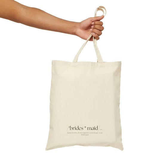 Gift for Bridal Party Cotton Canvas Tote Bag, 2 sided