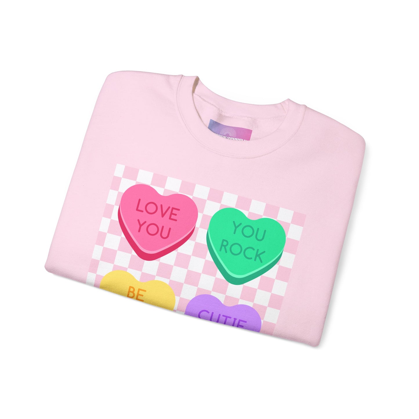 Love Checkerboard Heart Crewneck Sweatshirt, Valentines Day Candy Sweater, Cute Love Tee, Pullover, gift for her, Valetines Day Candy Gift