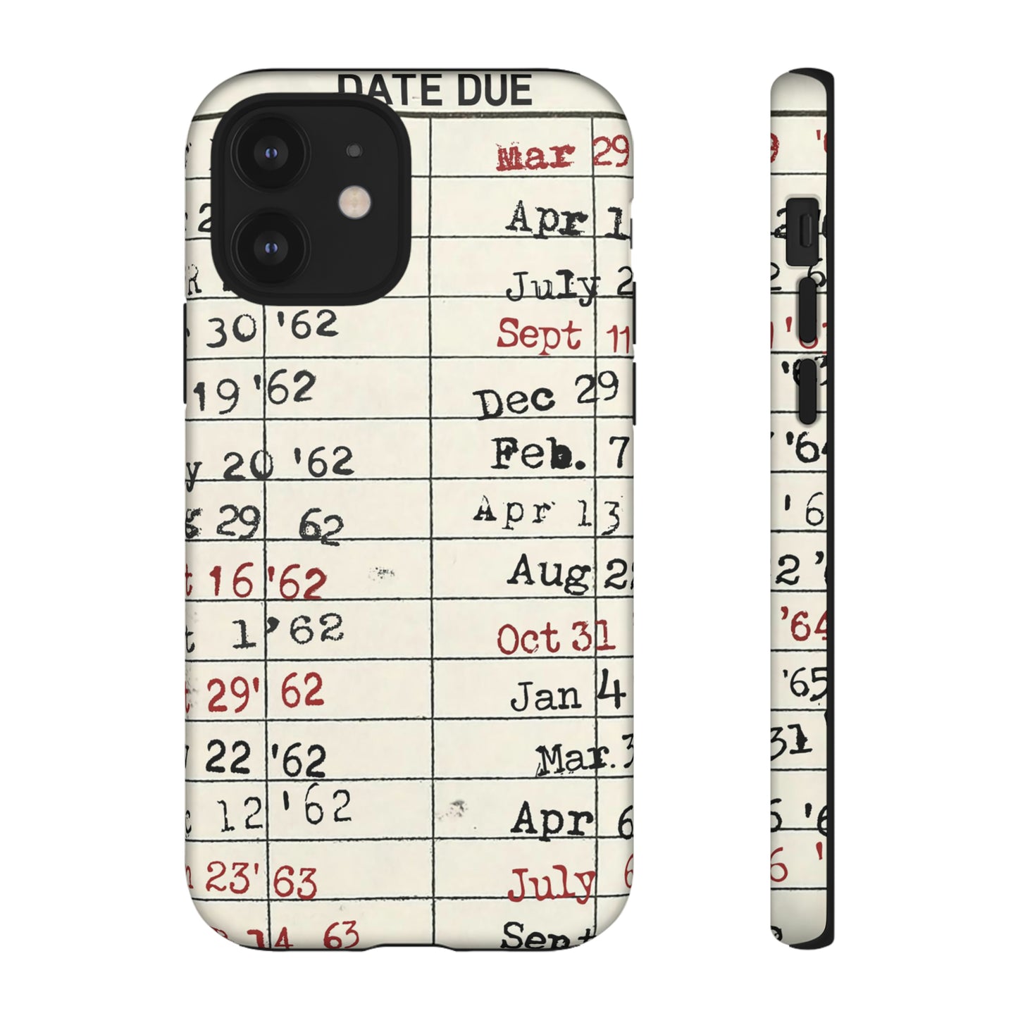 Vintage Library Due Date Card Tough Cases for Mobile Phones