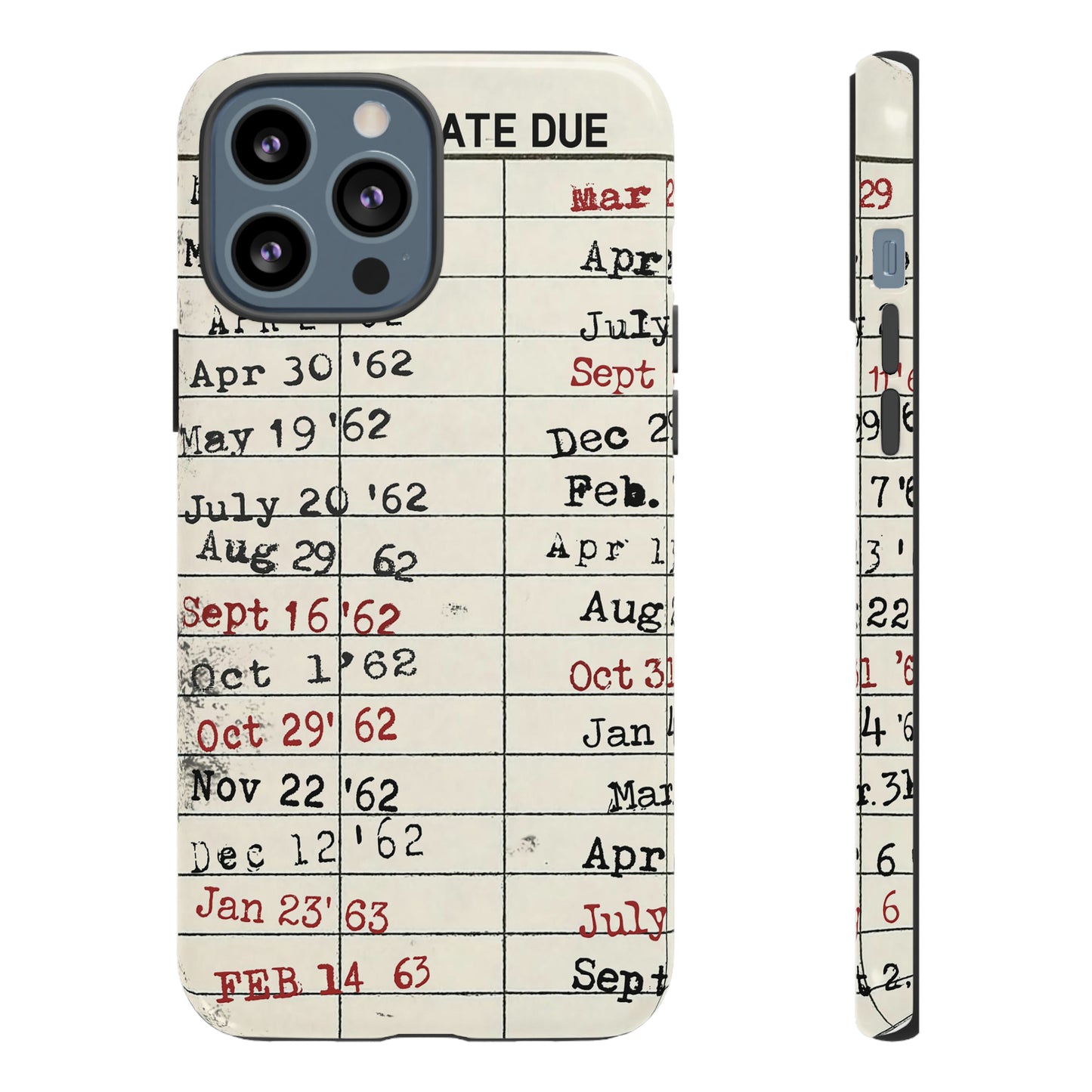 Vintage Library Due Date Card Tough Cases for Mobile Phones