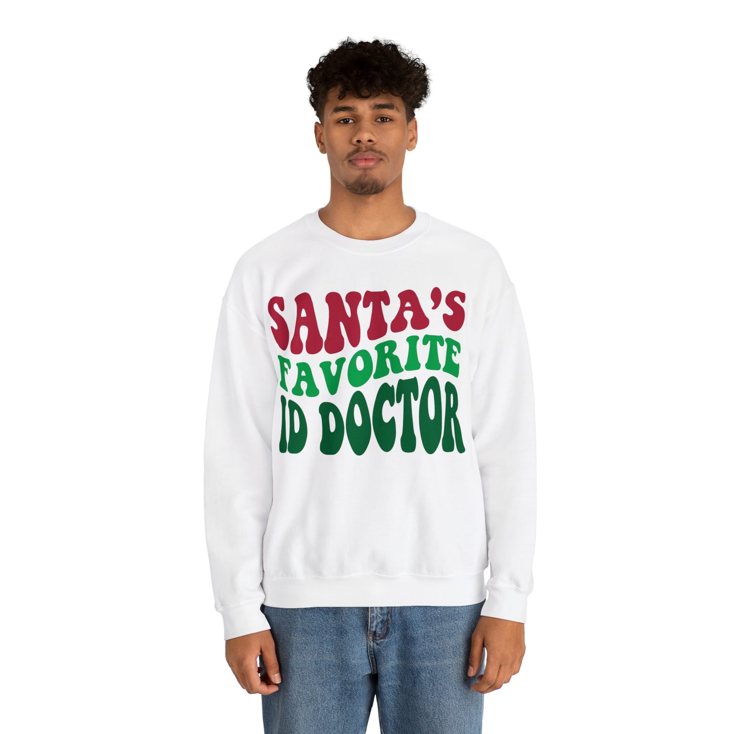 Santas Favorite ID Doctor, Infectious Disease Sweatshirt, Sweatshirt, Unisex Heavy Blend Sweater, Christmas gift, microbiologist