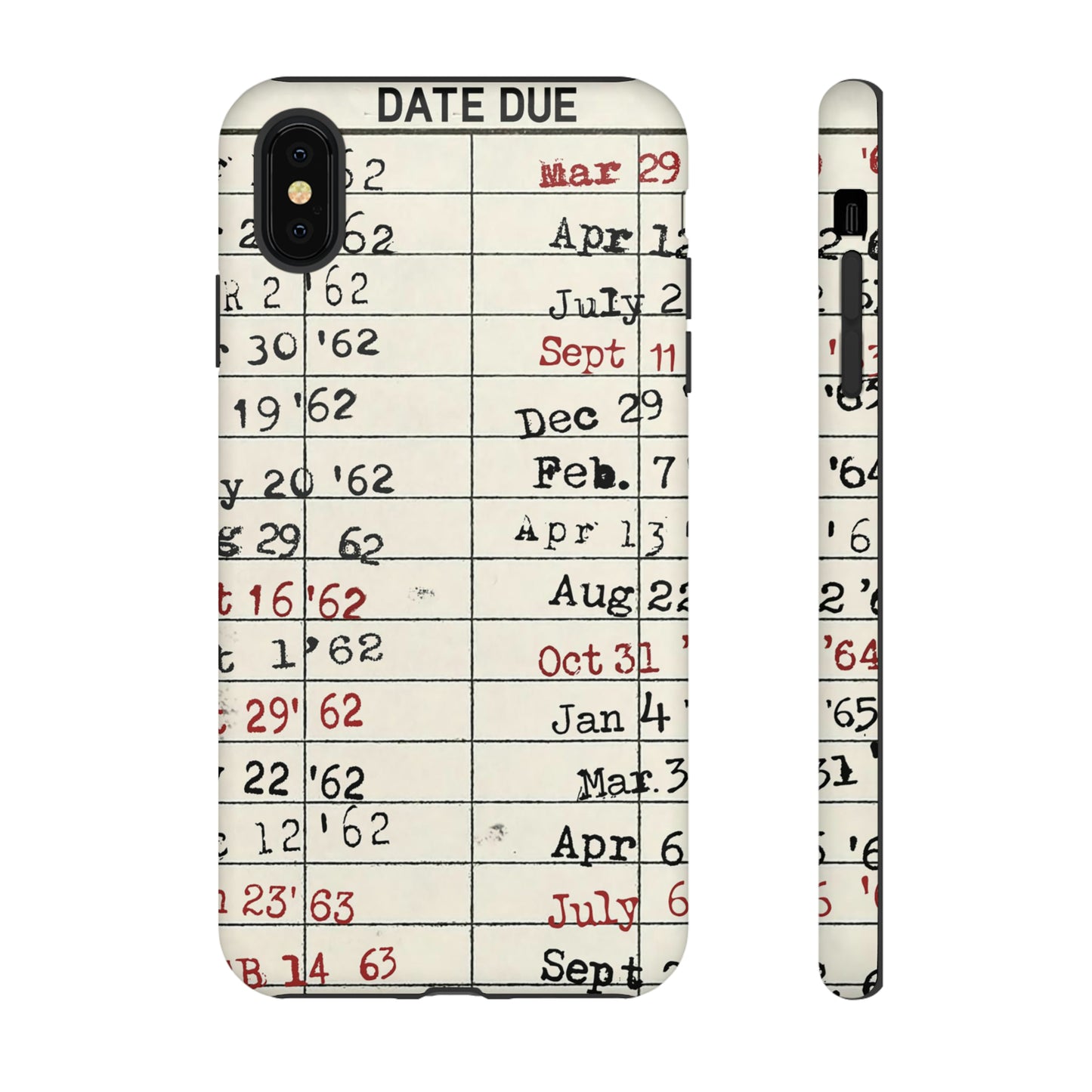 Vintage Library Due Date Card Tough Cases for Mobile Phones