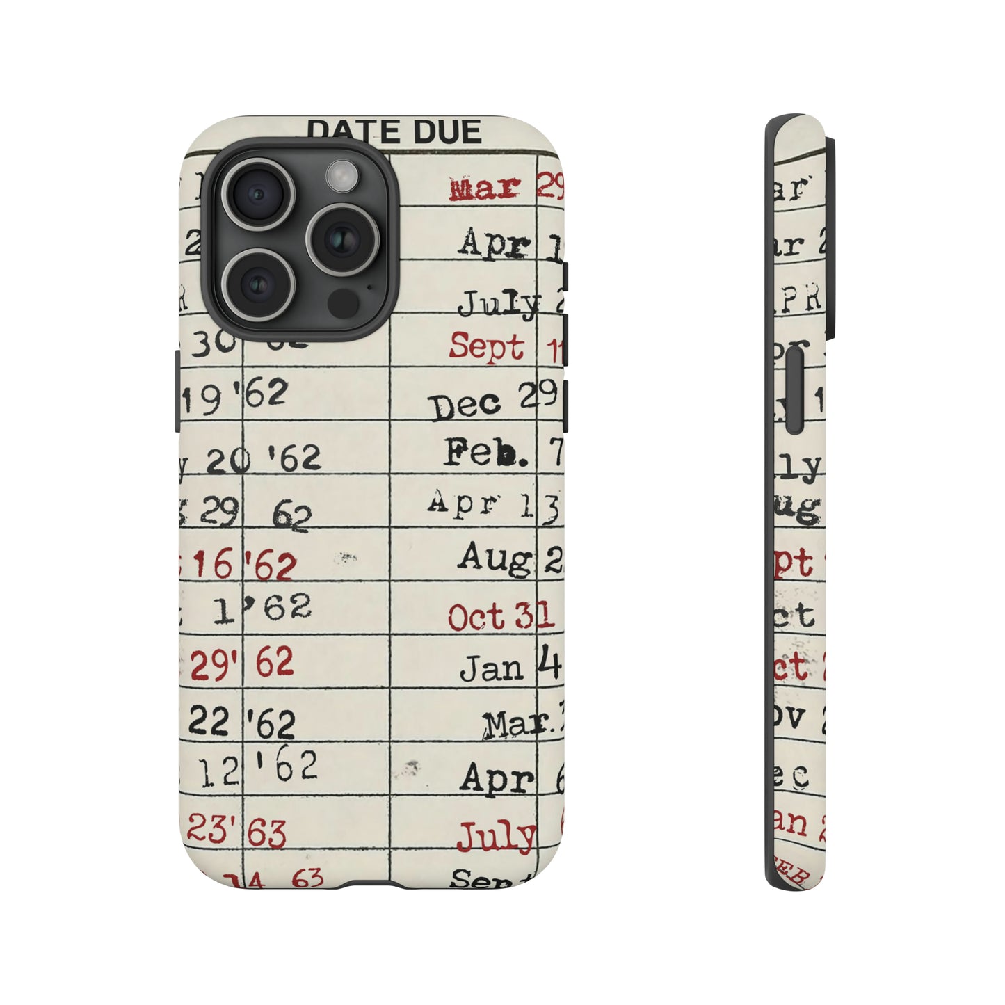 Vintage Library Due Date Card Tough Cases for Mobile Phones