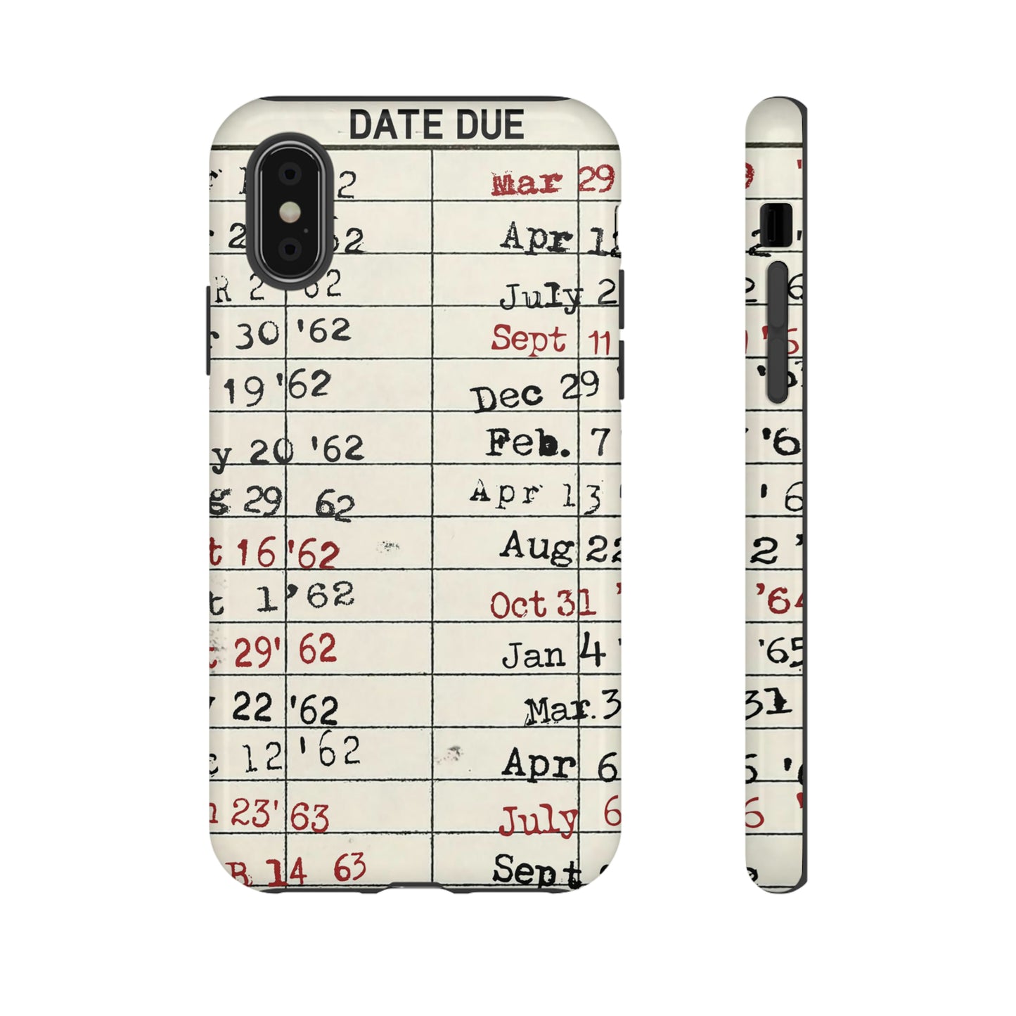 Vintage Library Due Date Card Tough Cases for Mobile Phones