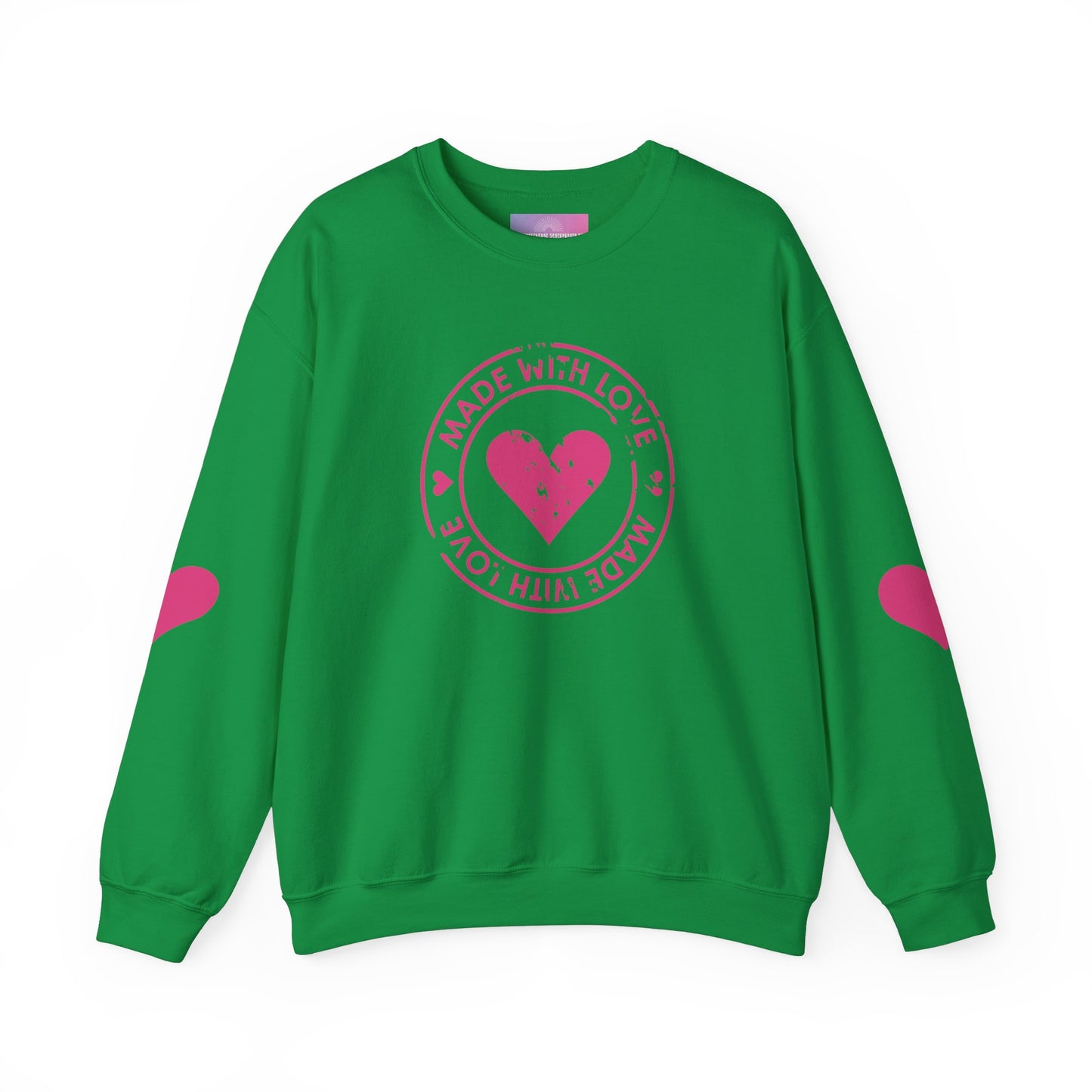 Love Heart Sweatshirt with Heart Arm Patches