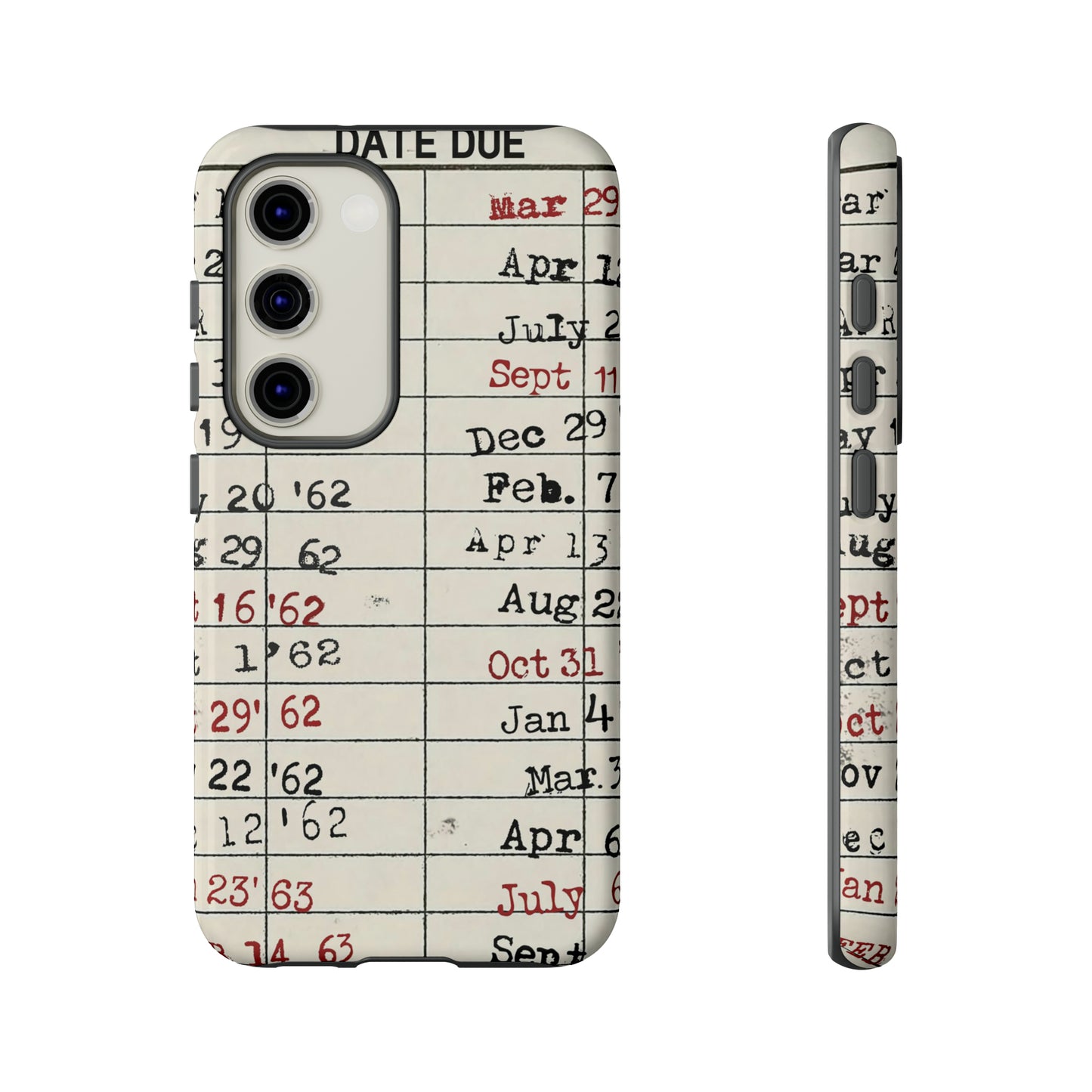 Vintage Library Due Date Card Tough Cases for Mobile Phones