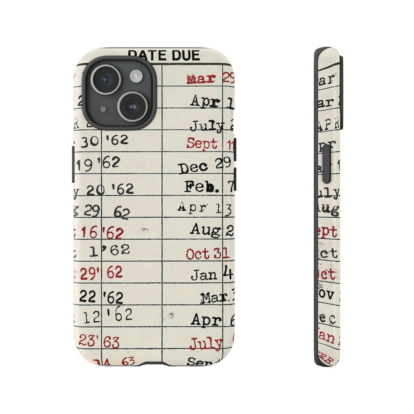 Vintage Library Due Date Card Tough Cases for Mobile Phones