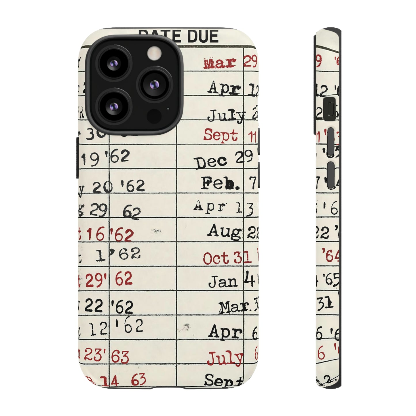 Vintage Library Due Date Card Tough Cases for Mobile Phones