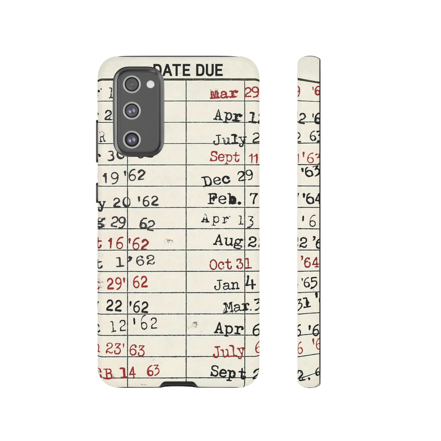 Vintage Library Due Date Card Tough Cases for Mobile Phones