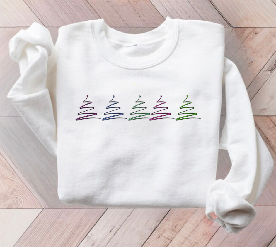 Ombre Trees 1 Embroidered Unisex Sweatshirt