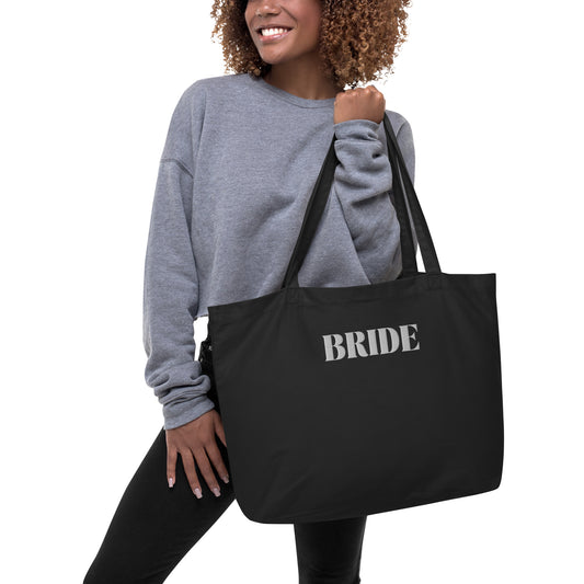 Bride Embroidered Large organic tote bag