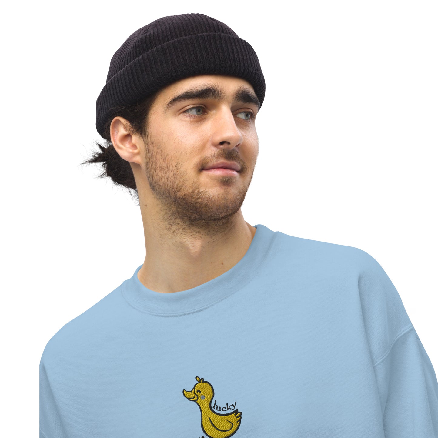Lucky Duck Embroidered Unisex Sweatshirt