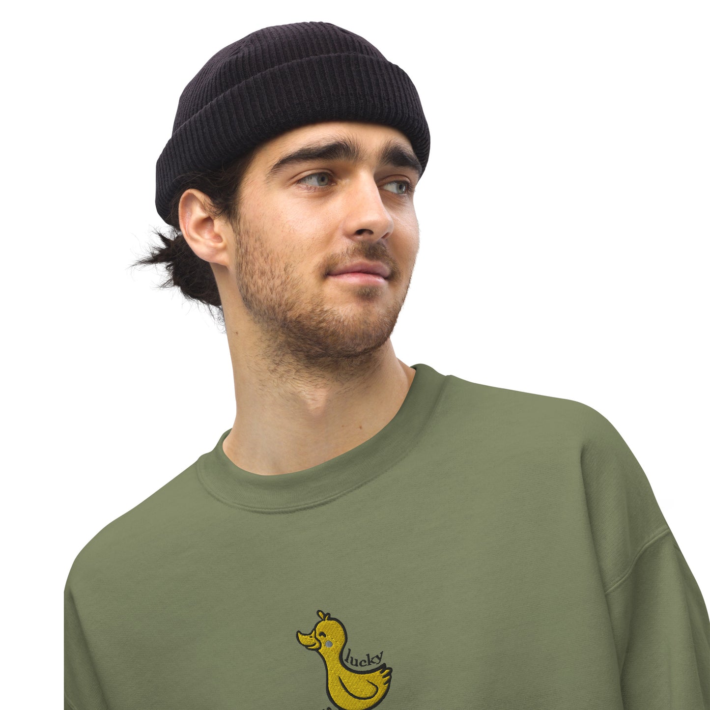 Lucky Duck Embroidered Unisex Sweatshirt