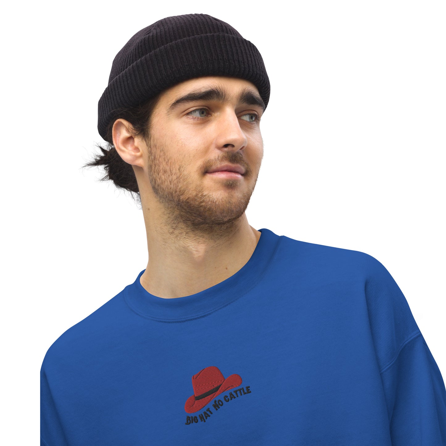 Big Hat, No Cattle Unisex Embroidered Sweatshirt