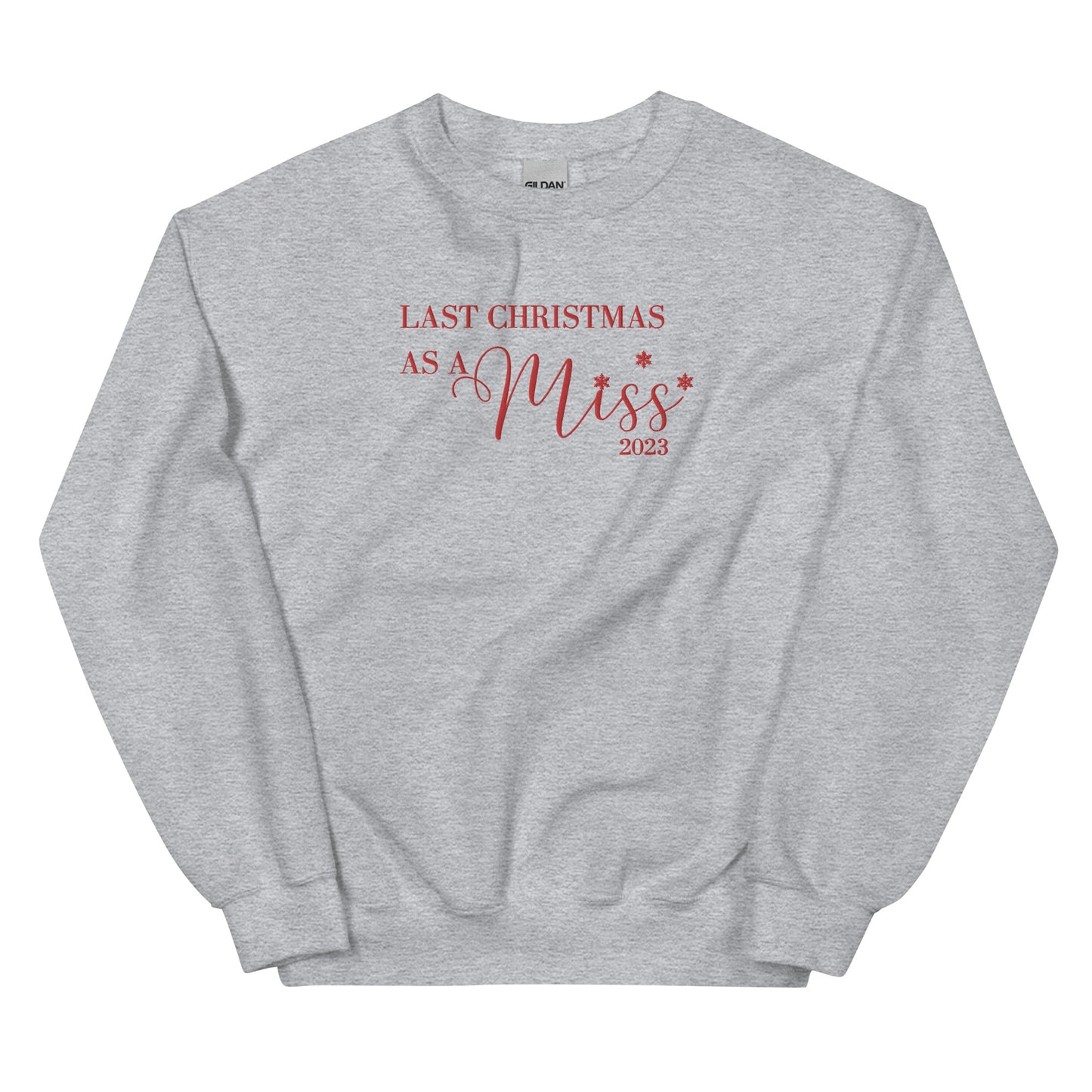 2023 Last Christmas As A Miss - Red Embroidered - Crewneck Sweatshirt
