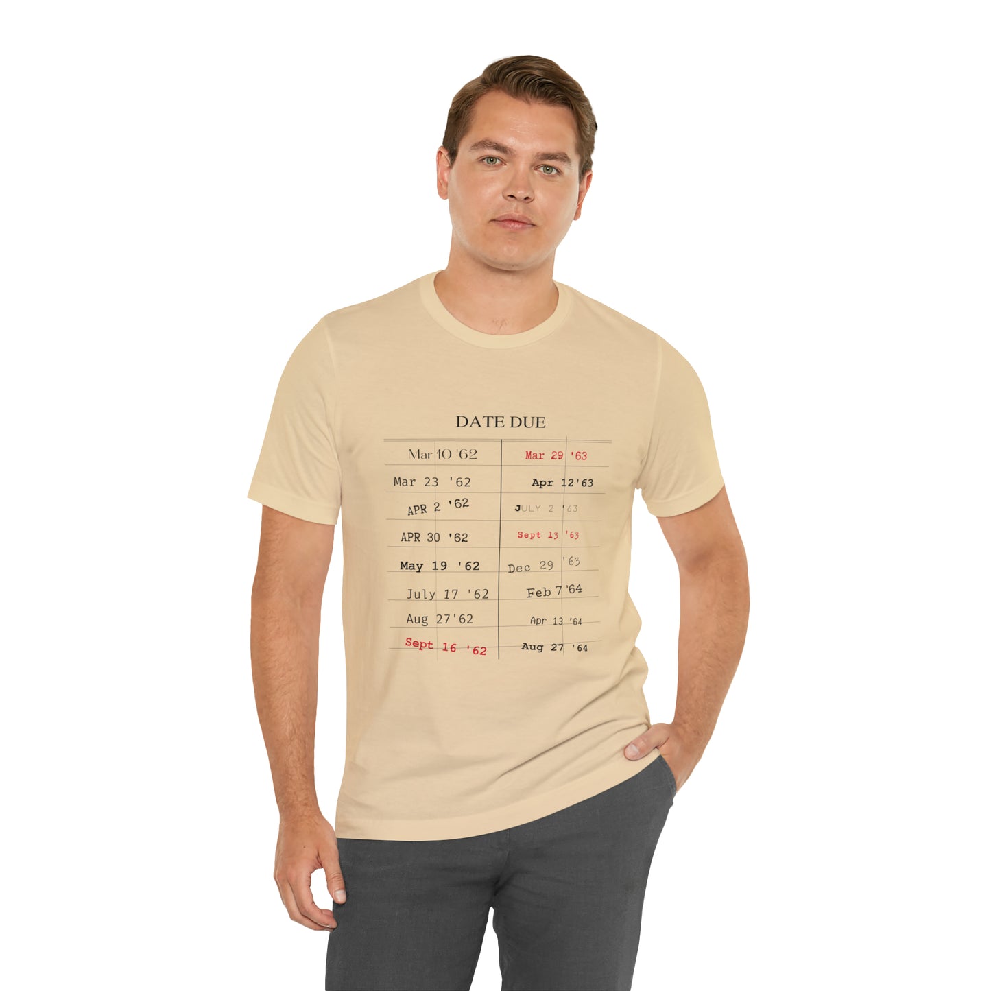 Date Due Library Checkout Overdue Teacher Read Reading Love Little Retro Vintage Nostalgia Short-Sleeve Unisex T-Shirt