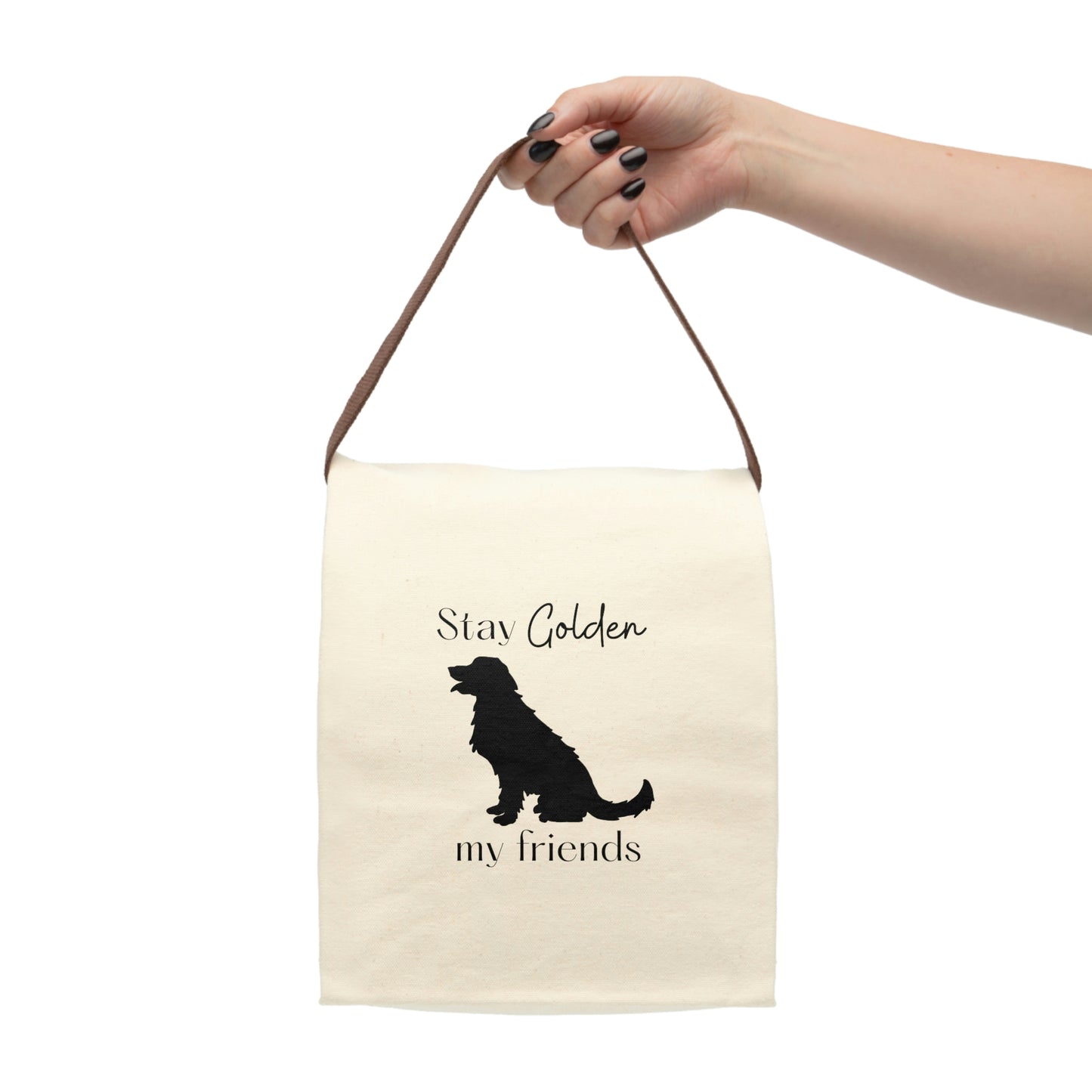 Golden Retriever Canvas Lunch Bag With Strap, Golden mom, Gift for Mom, Mothers Day