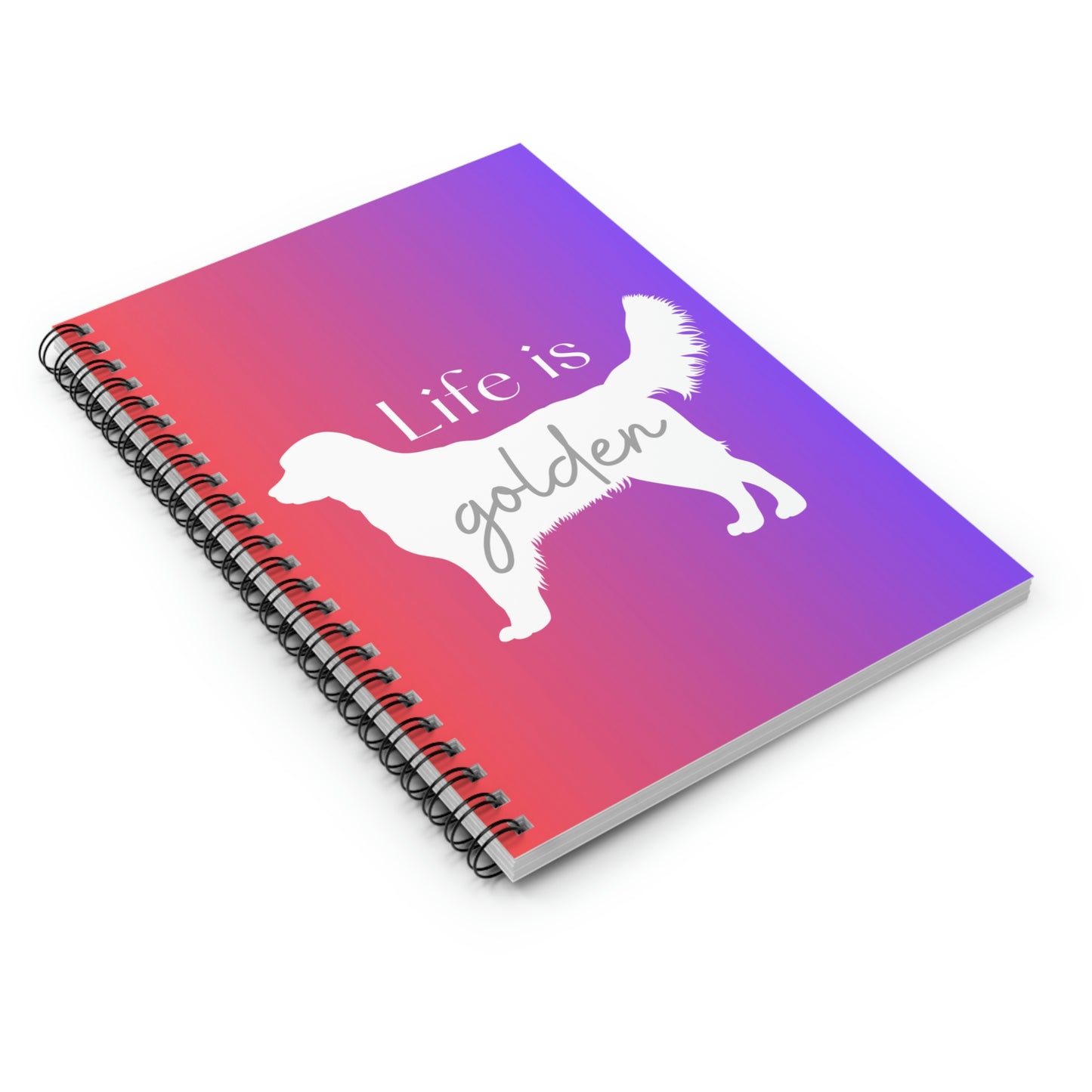 Life is Golden Spiral Notebook (Red/Blue Ombre) - Ruled Line