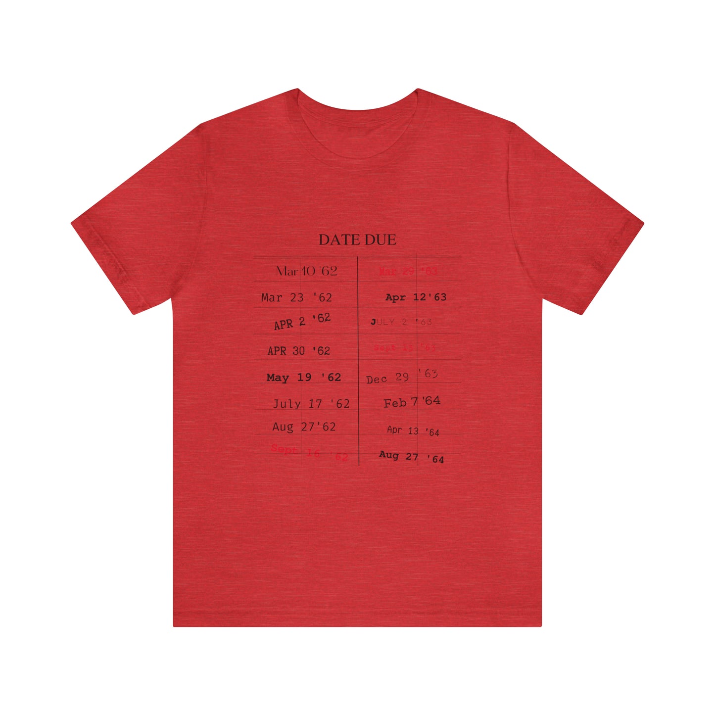 Date Due Library Checkout Overdue Teacher Read Reading Love Little Retro Vintage Nostalgia Short-Sleeve Unisex T-Shirt