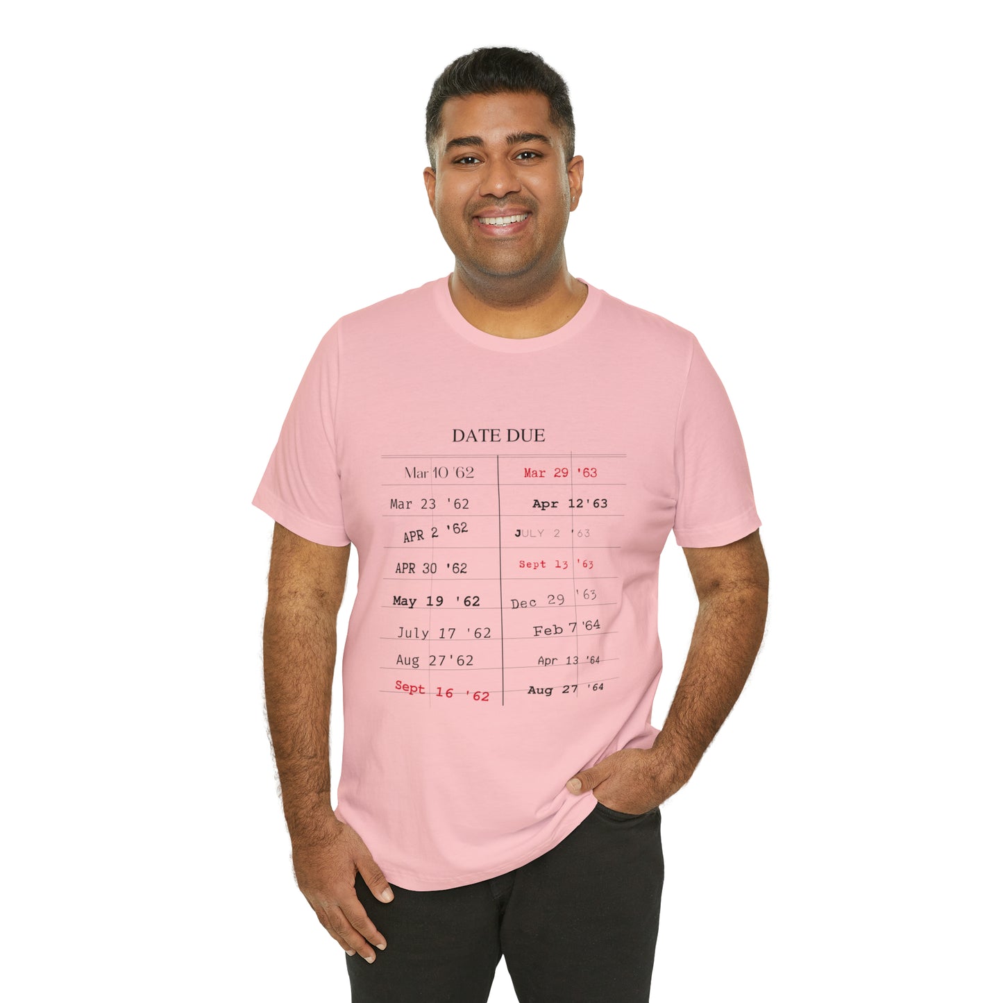 Date Due Library Checkout Overdue Teacher Read Reading Love Little Retro Vintage Nostalgia Short-Sleeve Unisex T-Shirt