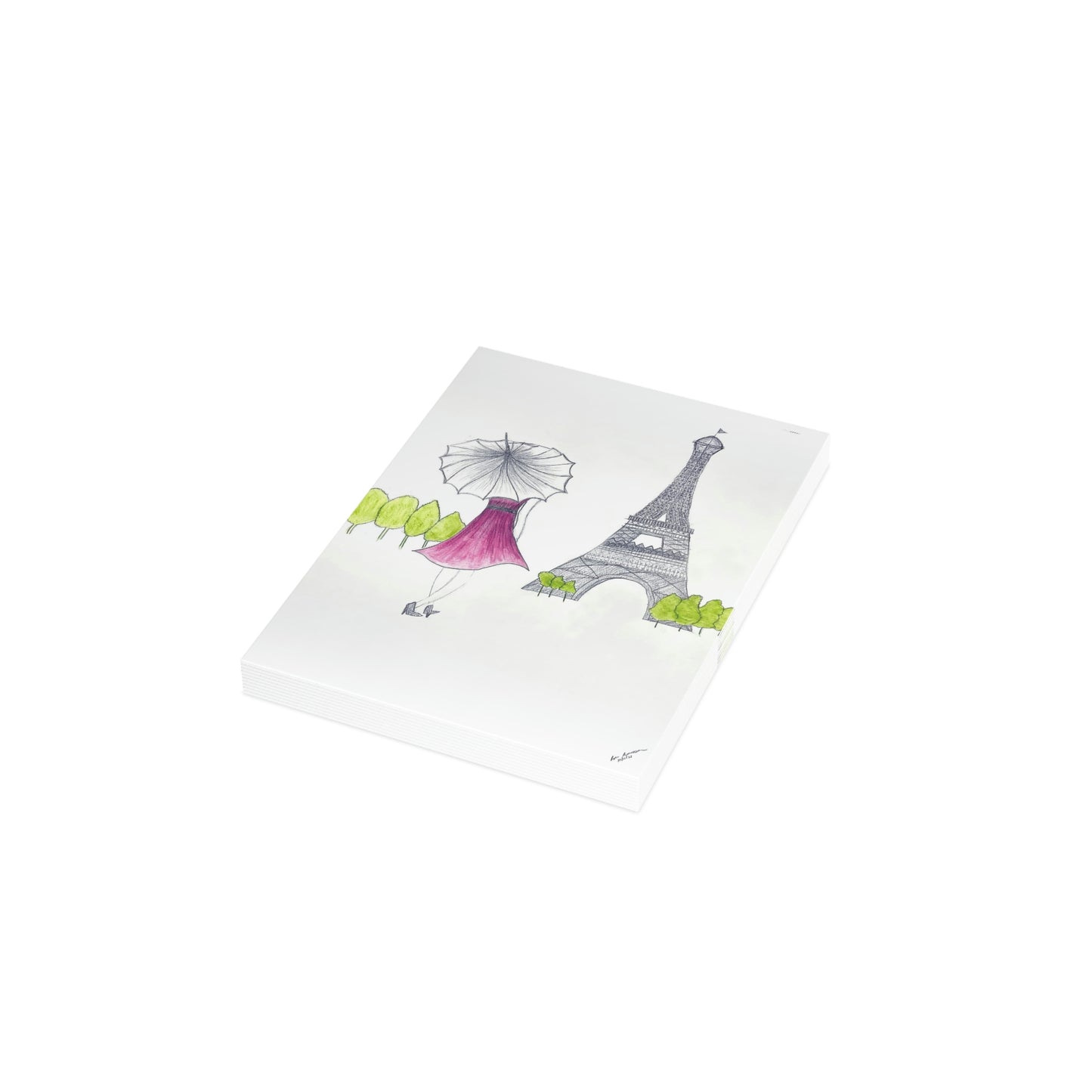 Eiffel Tower Paris France Greeting Card Set (1, 10, 30,or 50pcs) Thank You Card, Paris, Thank You Card, Merci, Gift, Travel