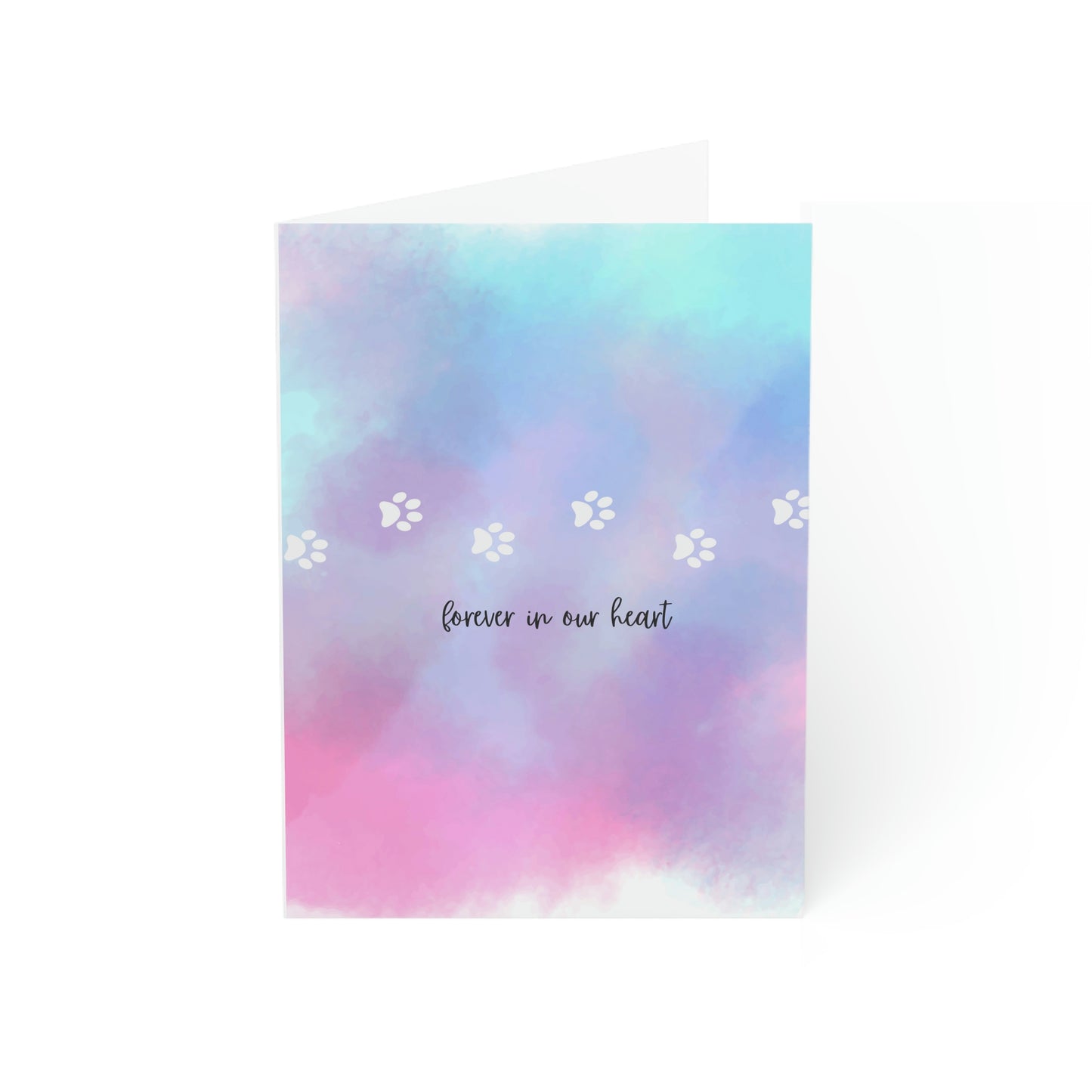 Paw Prints Pet Loss Card, Pet Bereavement, Pet Sympathy Card, Pet Condolences, Pet Memorial, Anniversary of Loss, Bundles (1,10,30,50)