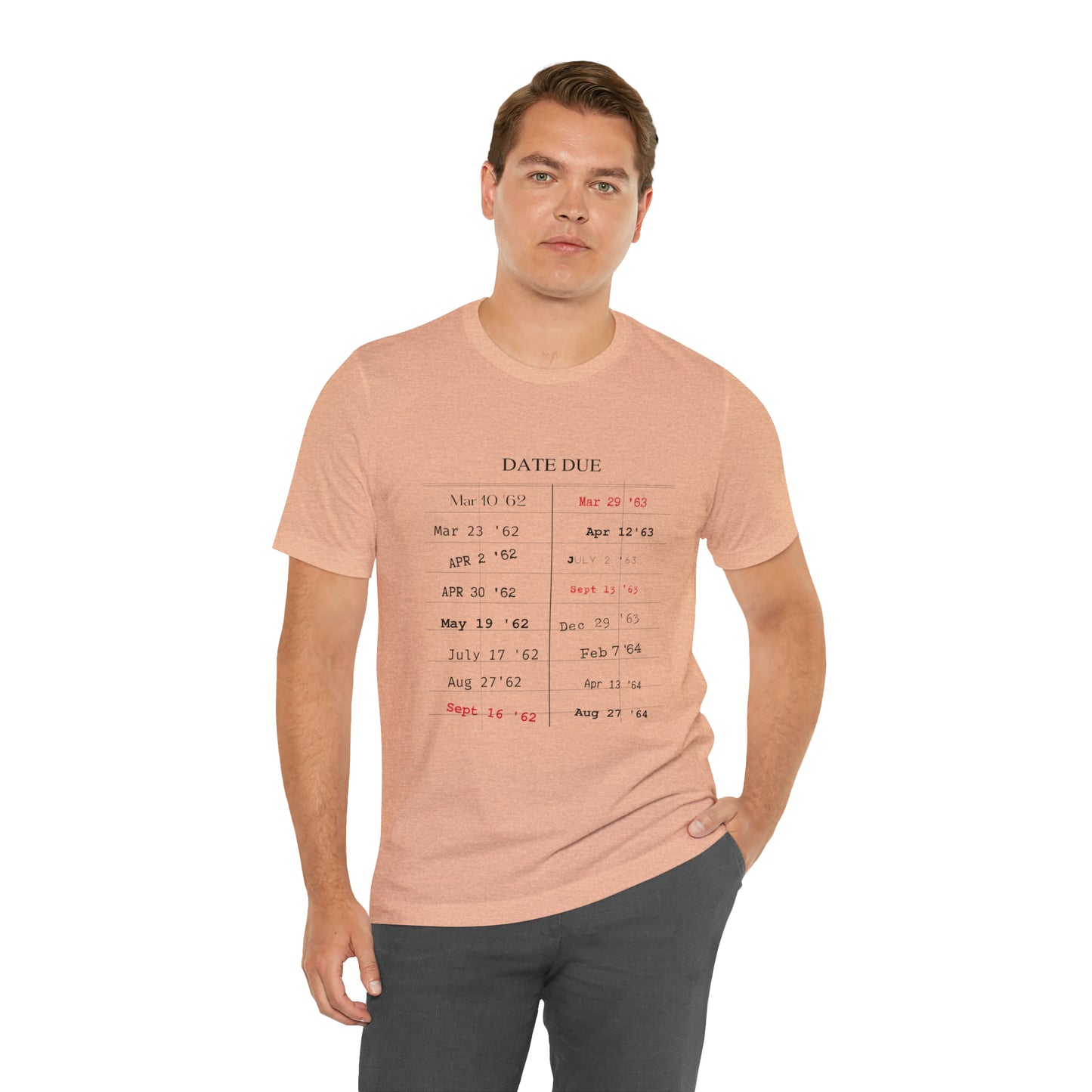 Date Due Library Checkout Overdue Teacher Read Reading Love Little Retro Vintage Nostalgia Short-Sleeve Unisex T-Shirt