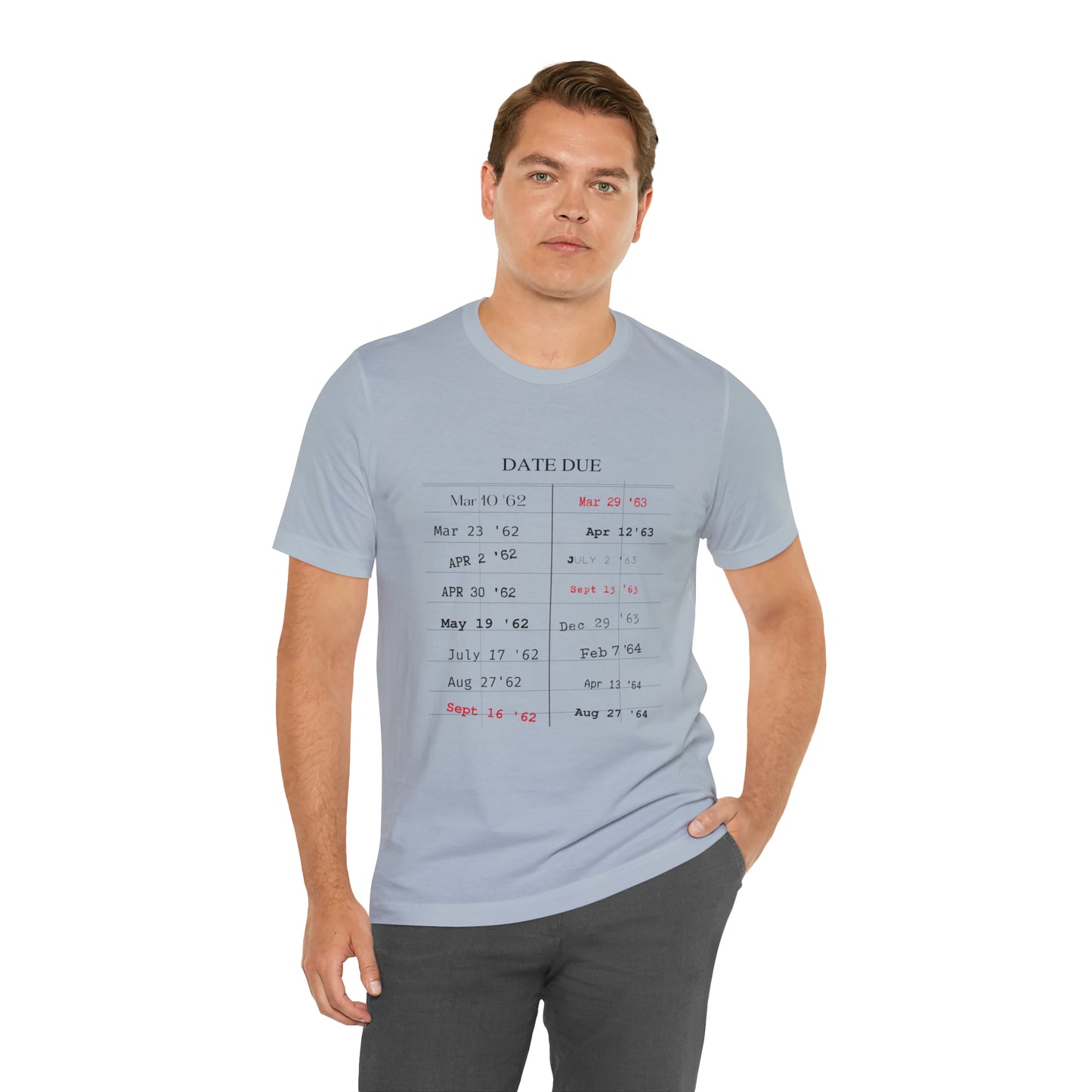 Date Due Library Checkout Overdue Teacher Read Reading Love Little Retro Vintage Nostalgia Short-Sleeve Unisex T-Shirt