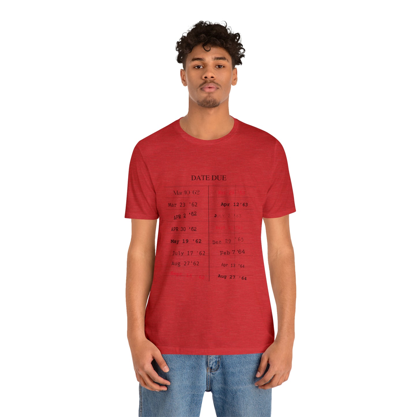 Date Due Library Checkout Overdue Teacher Read Reading Love Little Retro Vintage Nostalgia Short-Sleeve Unisex T-Shirt