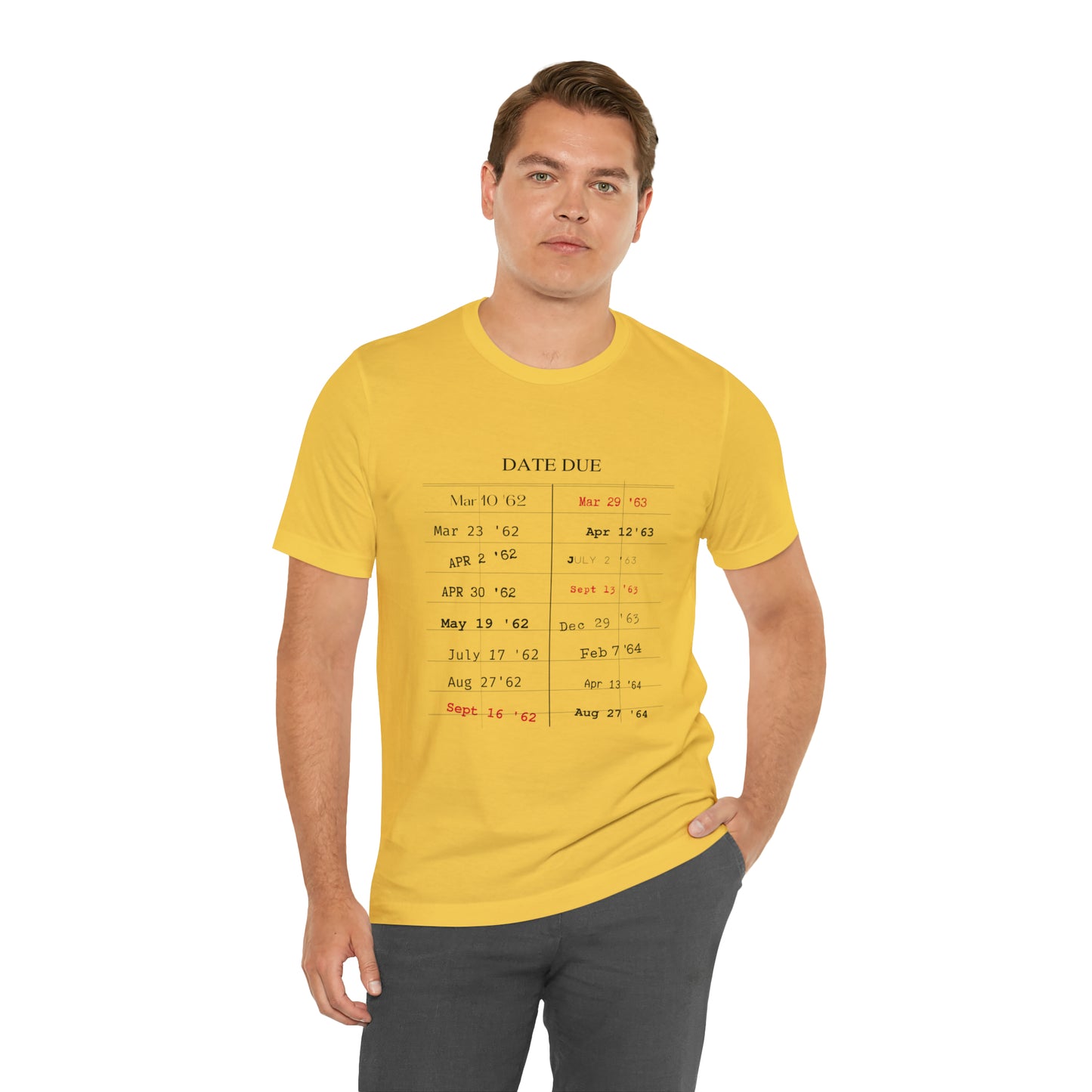 Date Due Library Checkout Overdue Teacher Read Reading Love Little Retro Vintage Nostalgia Short-Sleeve Unisex T-Shirt