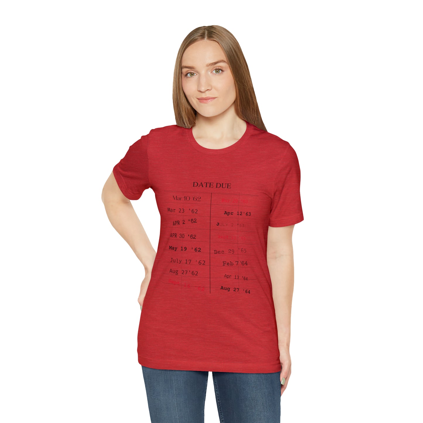 Date Due Library Checkout Overdue Teacher Read Reading Love Little Retro Vintage Nostalgia Short-Sleeve Unisex T-Shirt