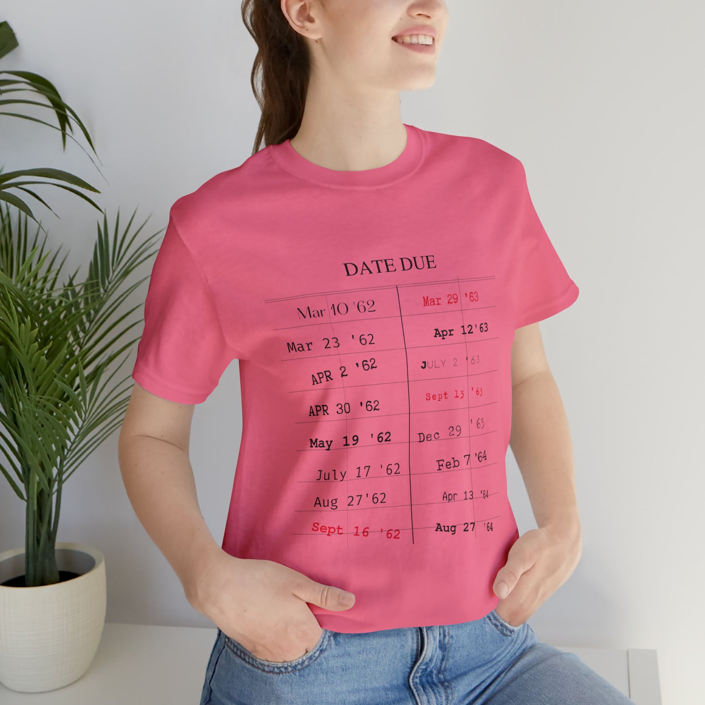 Date Due Library Checkout Overdue Teacher Read Reading Love Little Retro Vintage Nostalgia Short-Sleeve Unisex T-Shirt