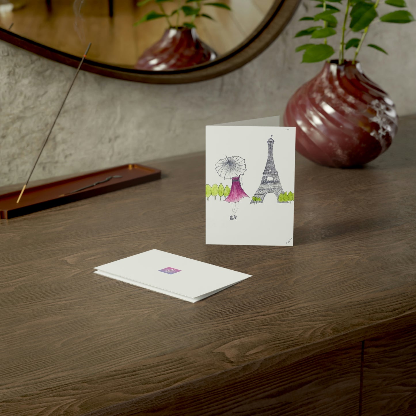 Eiffel Tower Paris France Greeting Card Set (1, 10, 30,or 50pcs) Thank You Card, Paris, Thank You Card, Merci, Gift, Travel