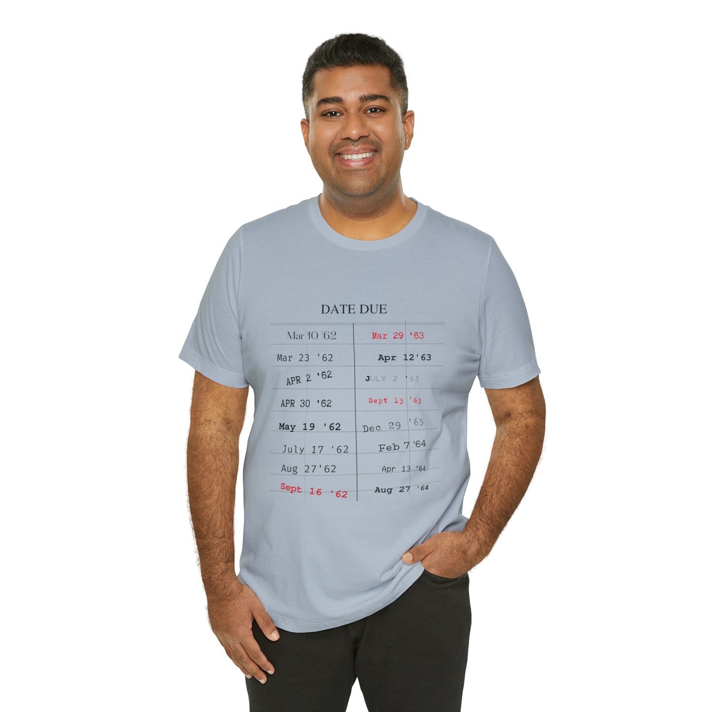 Date Due Library Checkout Overdue Teacher Read Reading Love Little Retro Vintage Nostalgia Short-Sleeve Unisex T-Shirt