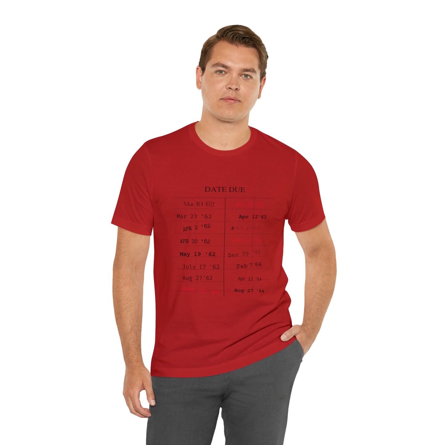 Date Due Library Checkout Overdue Teacher Read Reading Love Little Retro Vintage Nostalgia Short-Sleeve Unisex T-Shirt