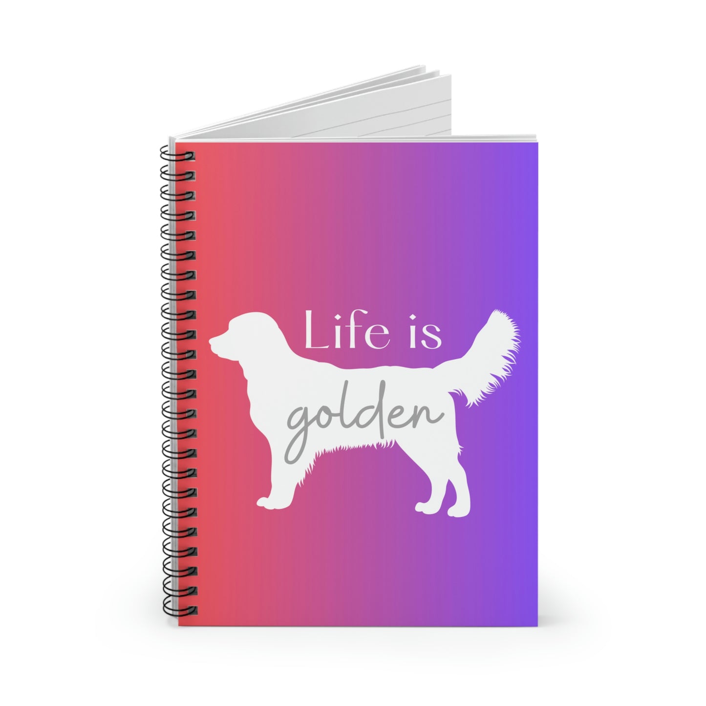 Life is Golden Spiral Notebook (Red/Blue Ombre) - Ruled Line