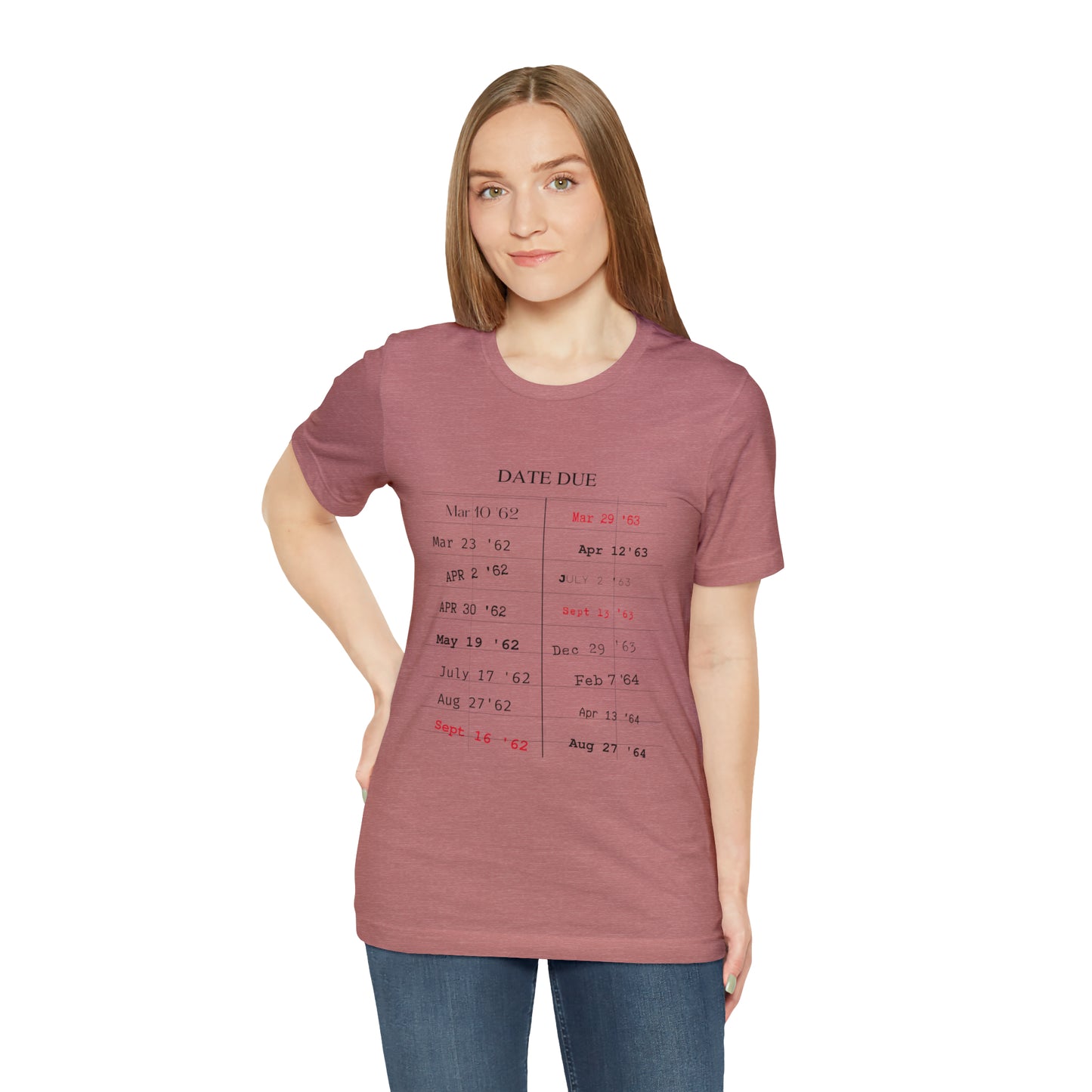 Date Due Library Checkout Overdue Teacher Read Reading Love Little Retro Vintage Nostalgia Short-Sleeve Unisex T-Shirt