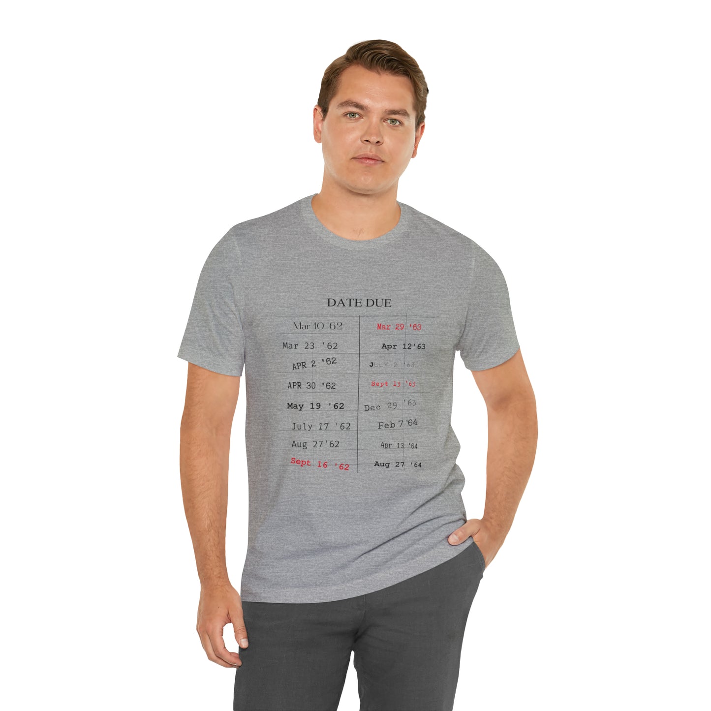 Date Due Library Checkout Overdue Teacher Read Reading Love Little Retro Vintage Nostalgia Short-Sleeve Unisex T-Shirt