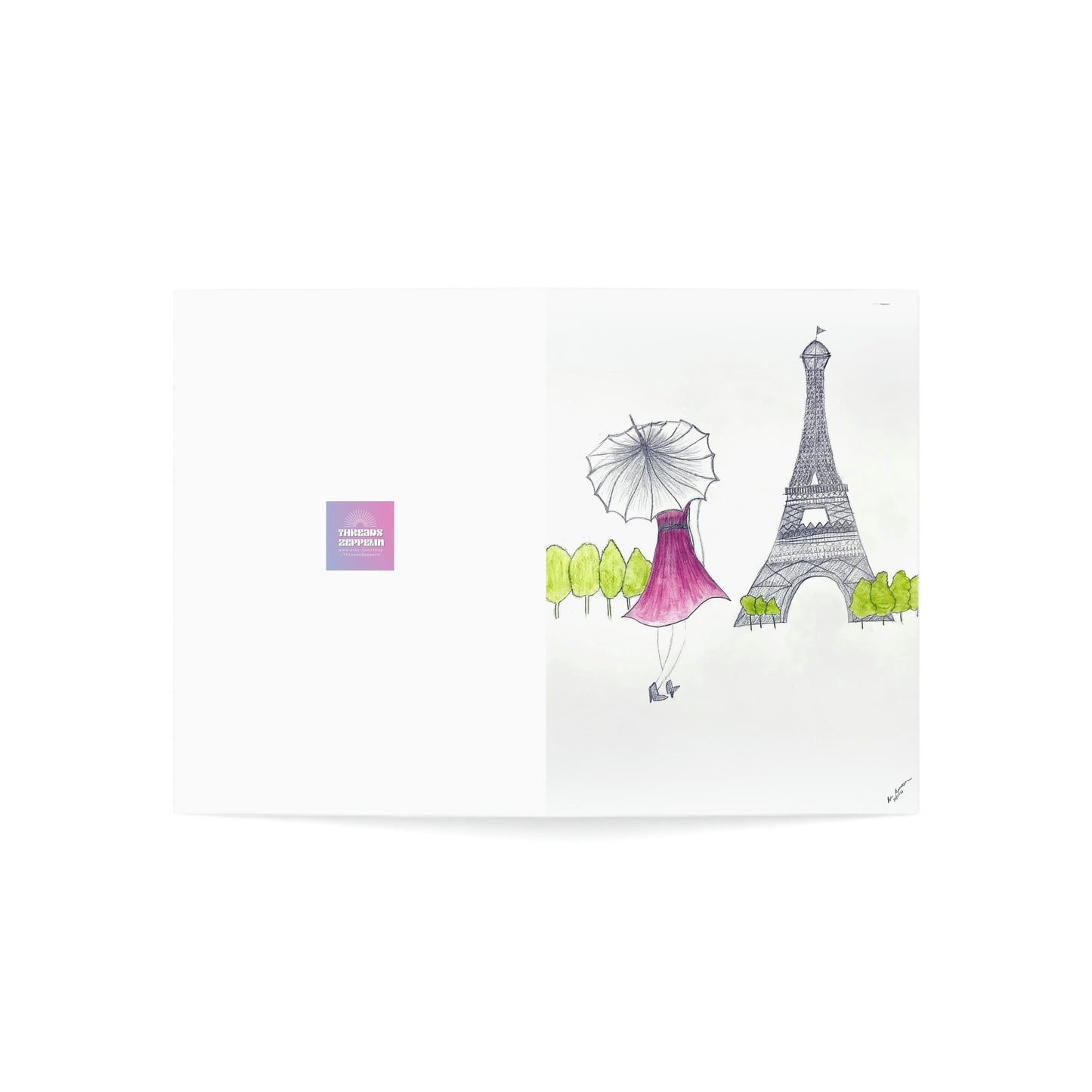 Eiffel Tower Paris France Greeting Card Set (1, 10, 30,or 50pcs) Thank You Card, Paris, Thank You Card, Merci, Gift, Travel