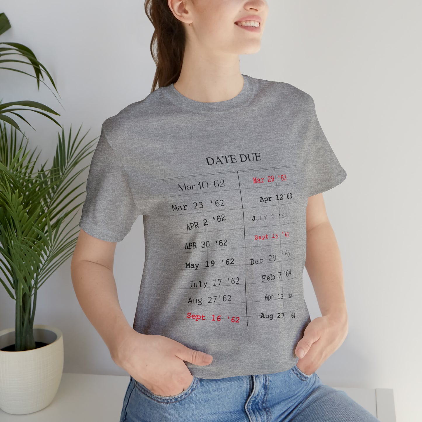 Date Due Library Checkout Overdue Teacher Read Reading Love Little Retro Vintage Nostalgia Short-Sleeve Unisex T-Shirt