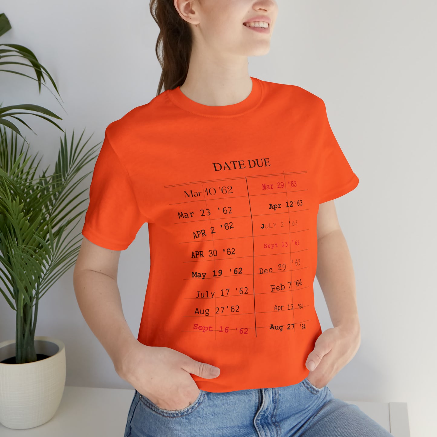 Date Due Library Checkout Overdue Teacher Read Reading Love Little Retro Vintage Nostalgia Short-Sleeve Unisex T-Shirt