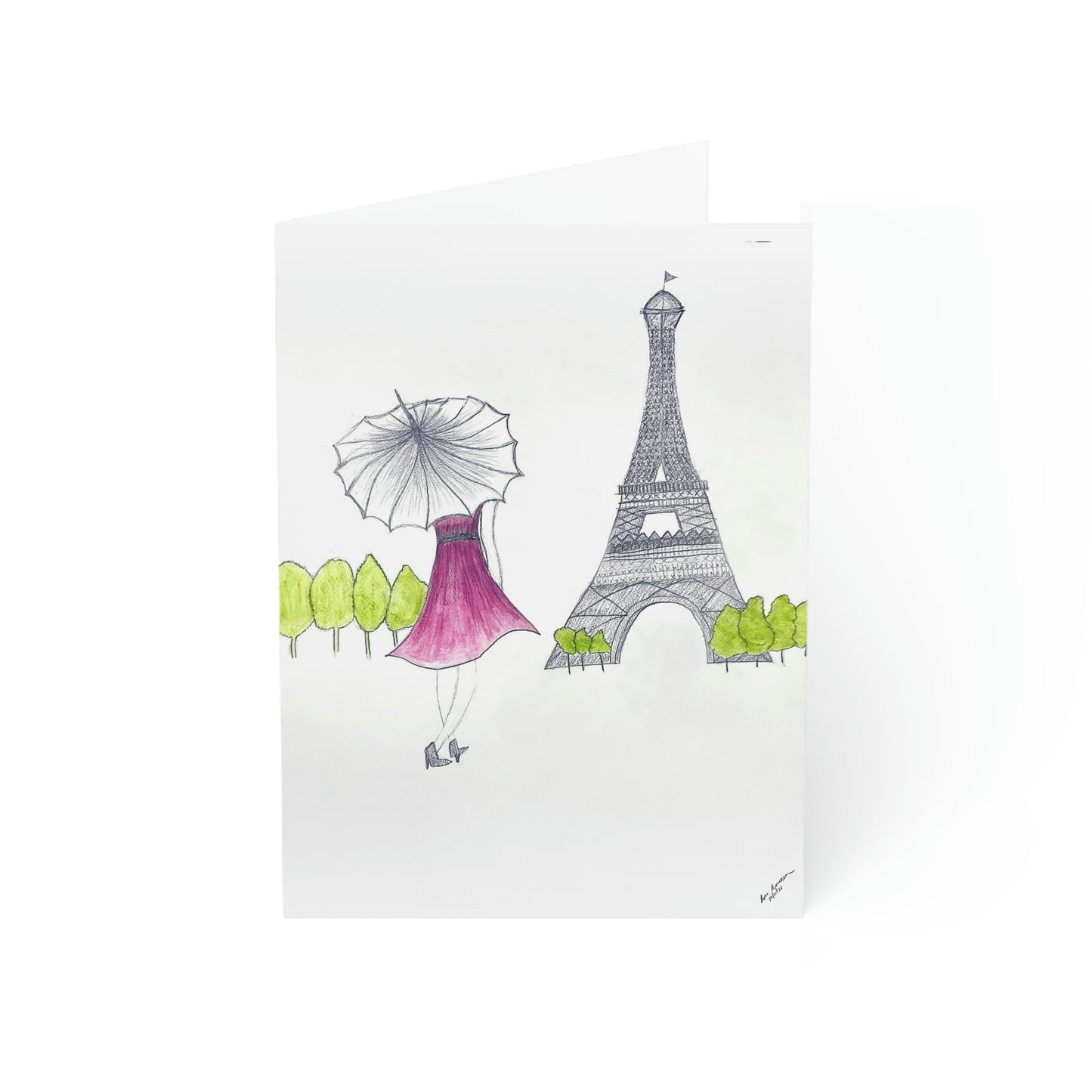 Eiffel Tower Paris France Greeting Card Set (1, 10, 30,or 50pcs) Thank You Card, Paris, Thank You Card, Merci, Gift, Travel