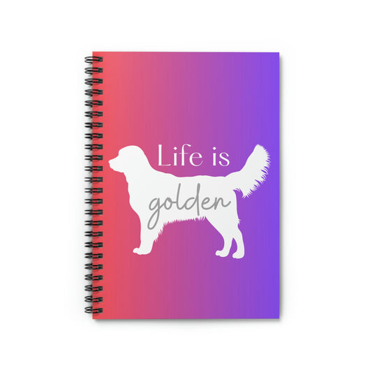 Life is Golden Spiral Notebook (Red/Blue Ombre) - Ruled Line