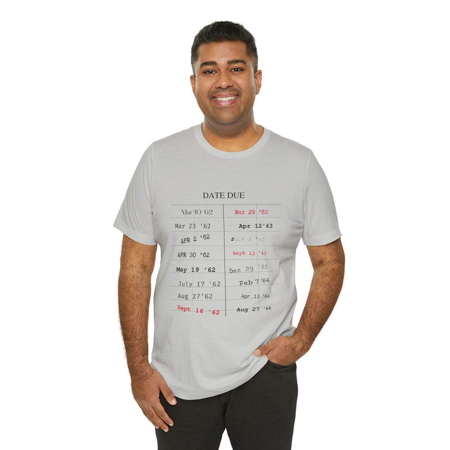 Date Due Library Checkout Overdue Teacher Read Reading Love Little Retro Vintage Nostalgia Short-Sleeve Unisex T-Shirt