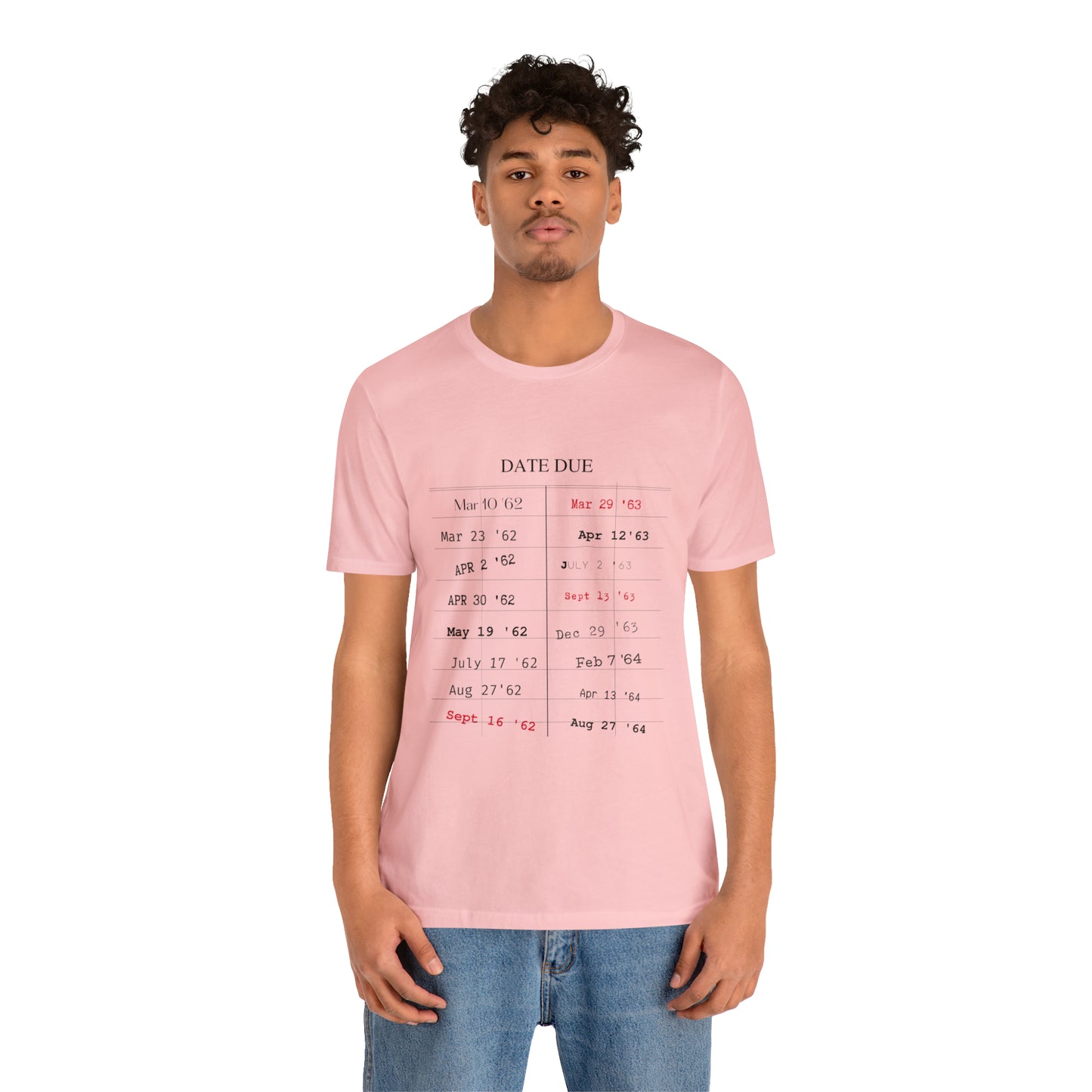 Date Due Library Checkout Overdue Teacher Read Reading Love Little Retro Vintage Nostalgia Short-Sleeve Unisex T-Shirt